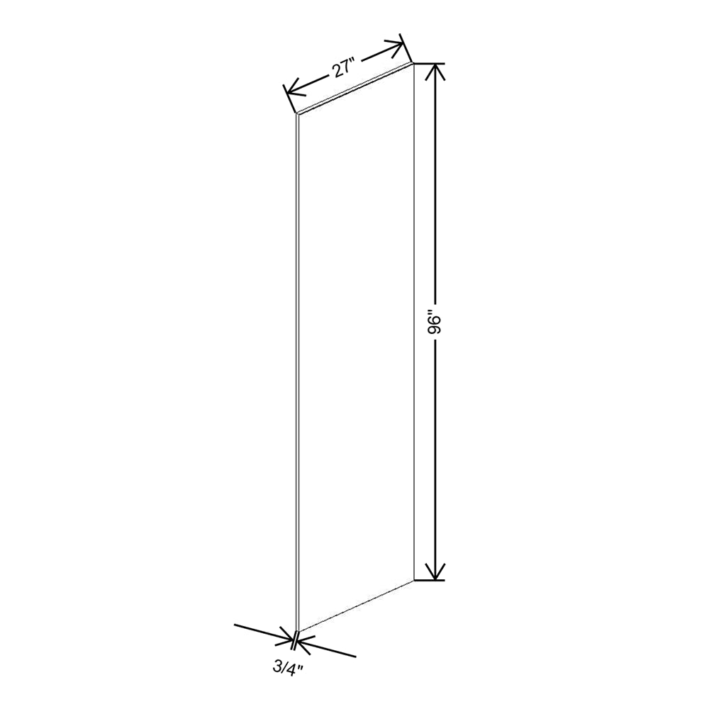 J&K Sage E3 Refrigerator Panel 3/4" W x 96" H x 27" D