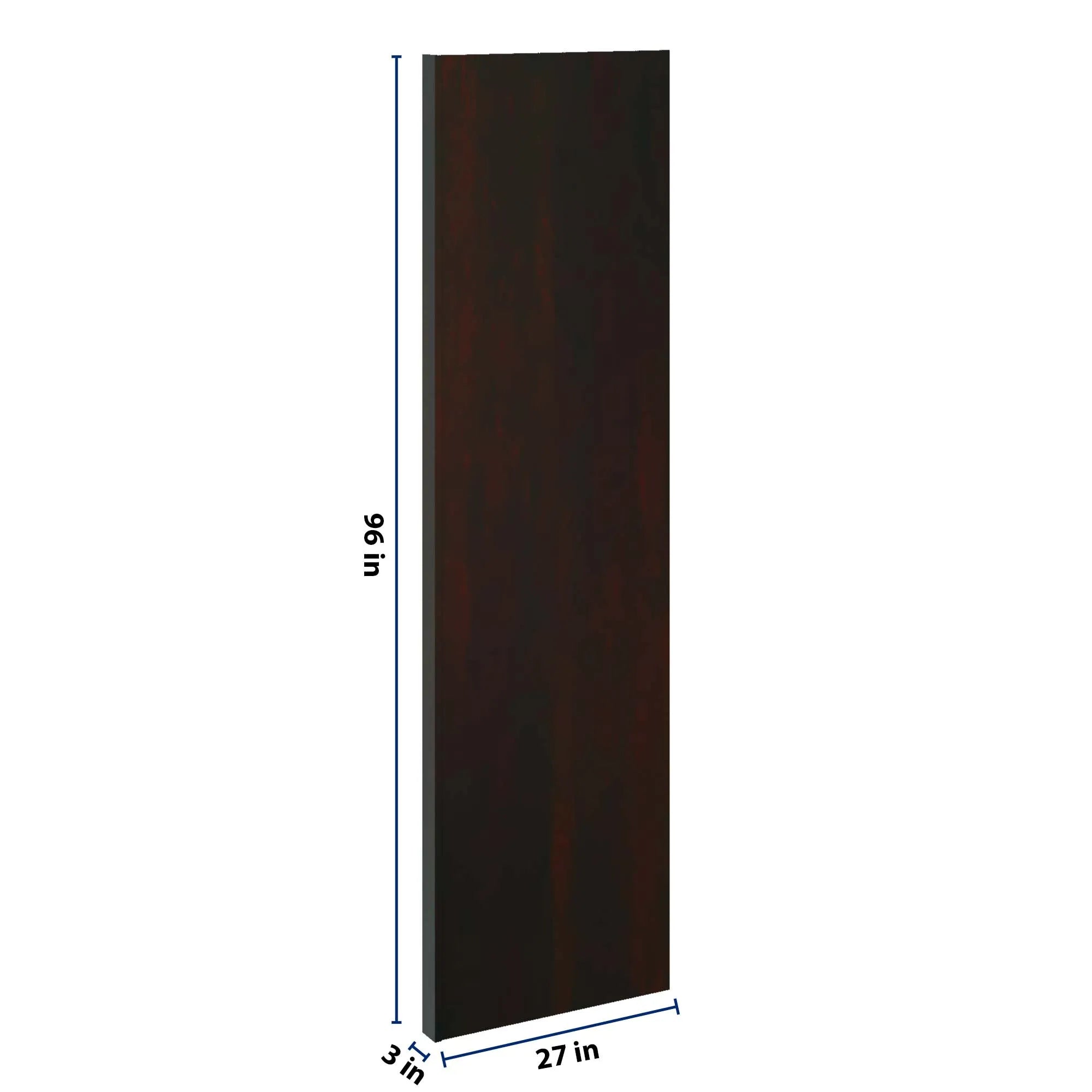 J&K Espresso K8 Refrigerator Panel w/Return Filler 3" W x 96" H x 27" D
