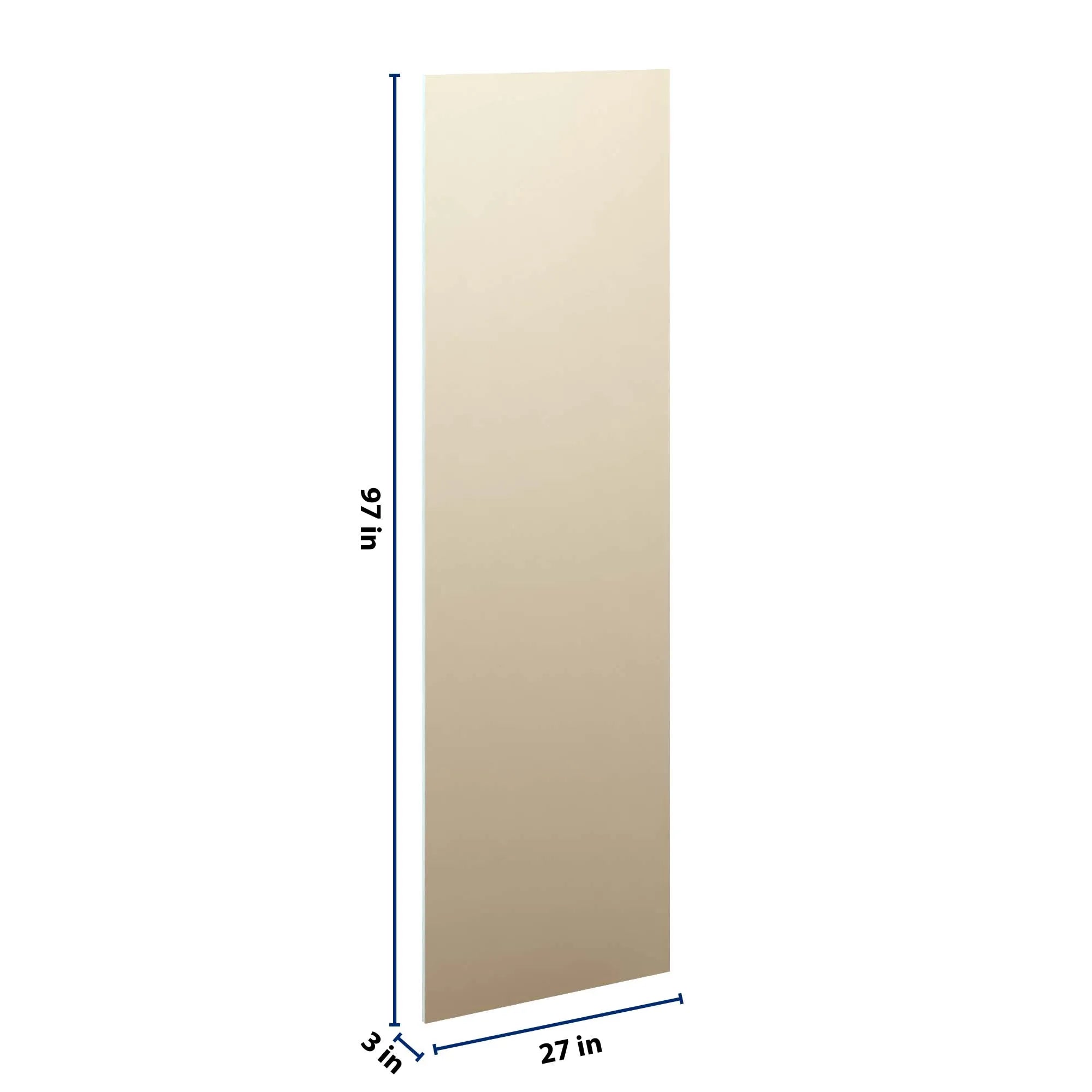 J&K Creme Glazed A7 Refrigerator Panel w/Return Filler 3" W x 96" H x 27" D