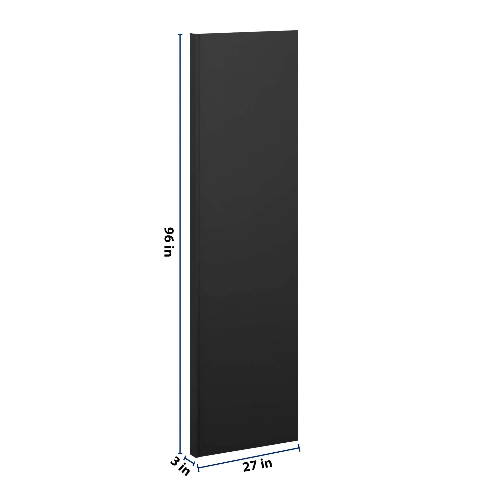 J&K Charcoal E2 Refrigerator Panel w/Return Filler 3" W x 96" H x 27" D