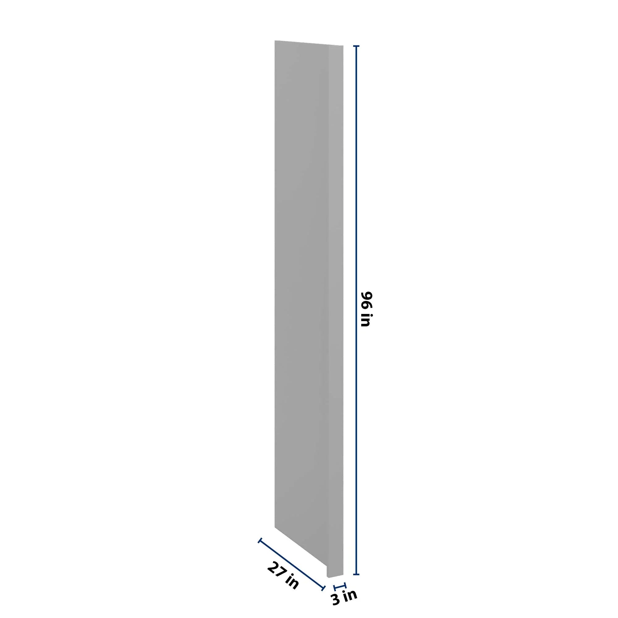 J&K Castle Grey S5 Refrigerator Panel w/Return Filler 3" W x 96" H x 27" D