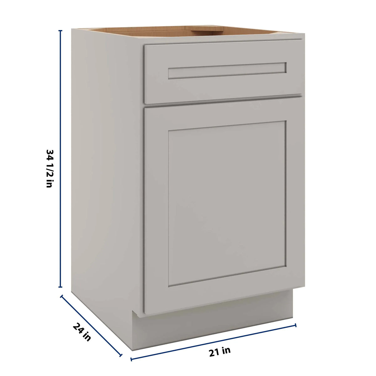 CNC Luxor 5-Piece Misty Grey 21" W 1 Drawer Front 1 Door Sink Base