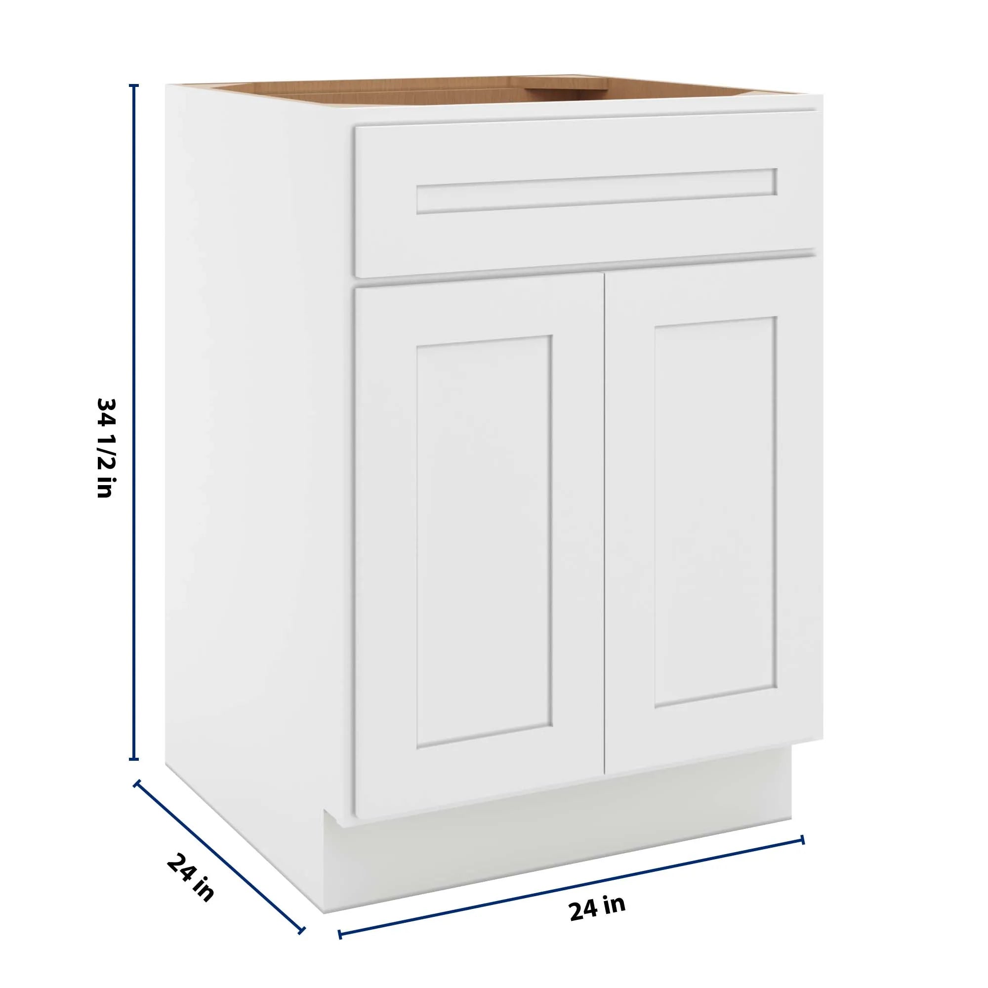 cnc luxor 5 piece white 24 w 1 drawer front double door sink base cabinet