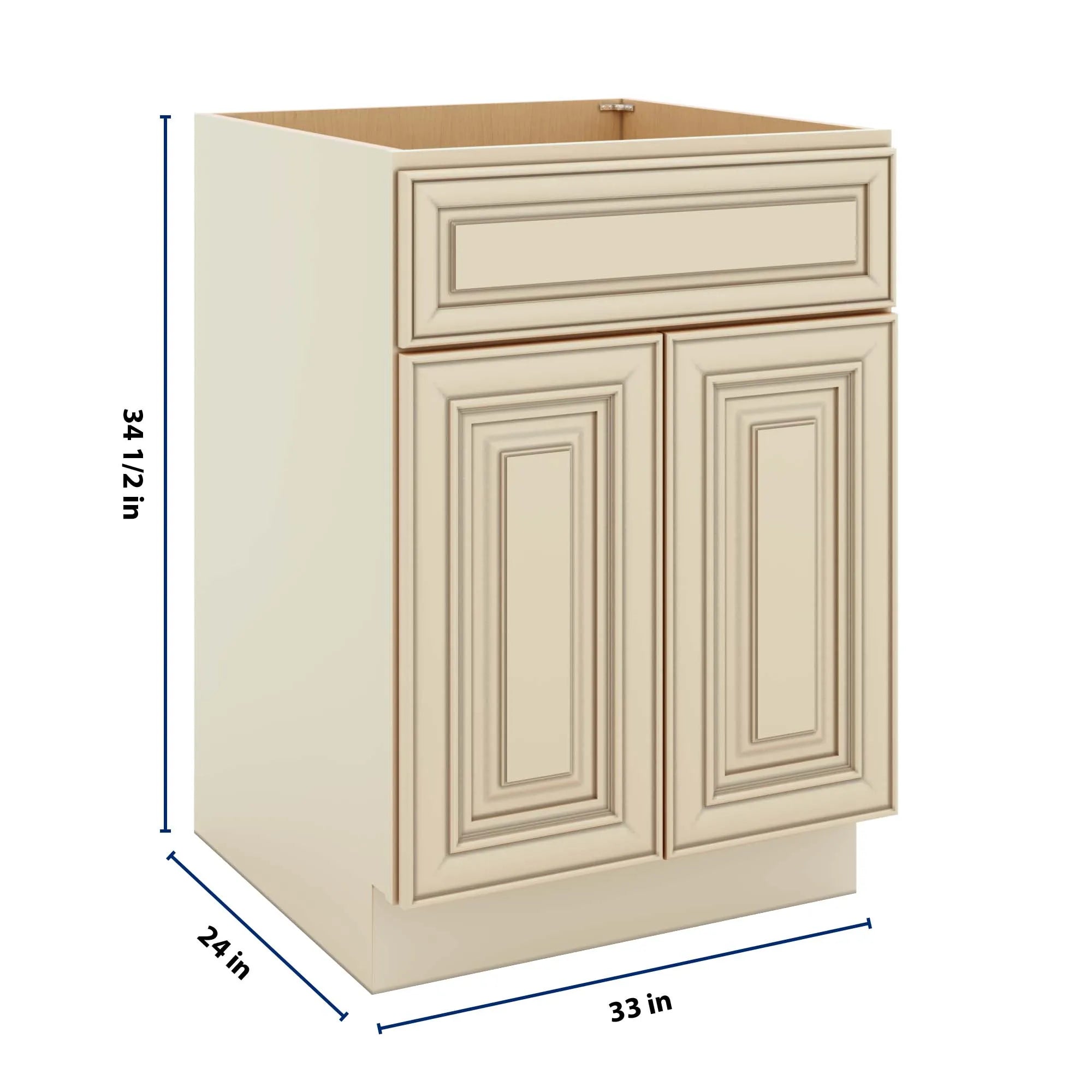 J&K Creme Glazed A7 Sink Base - 24" W