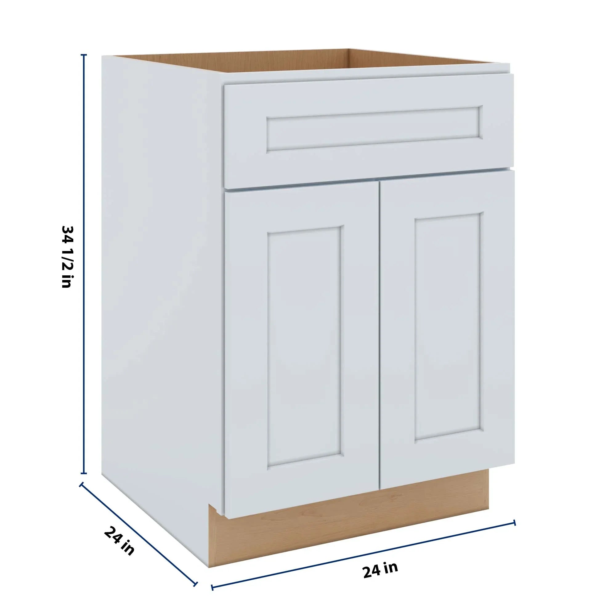 J&K White Shaker S8 Sink Base - 24" W