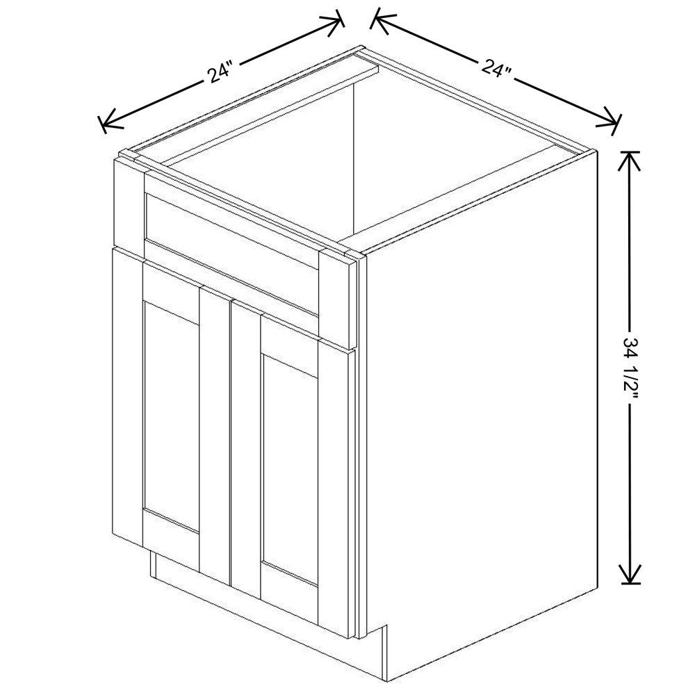 Fabuwood Quest Discovery Frost Sink Base 24"W Shaker Cabinet