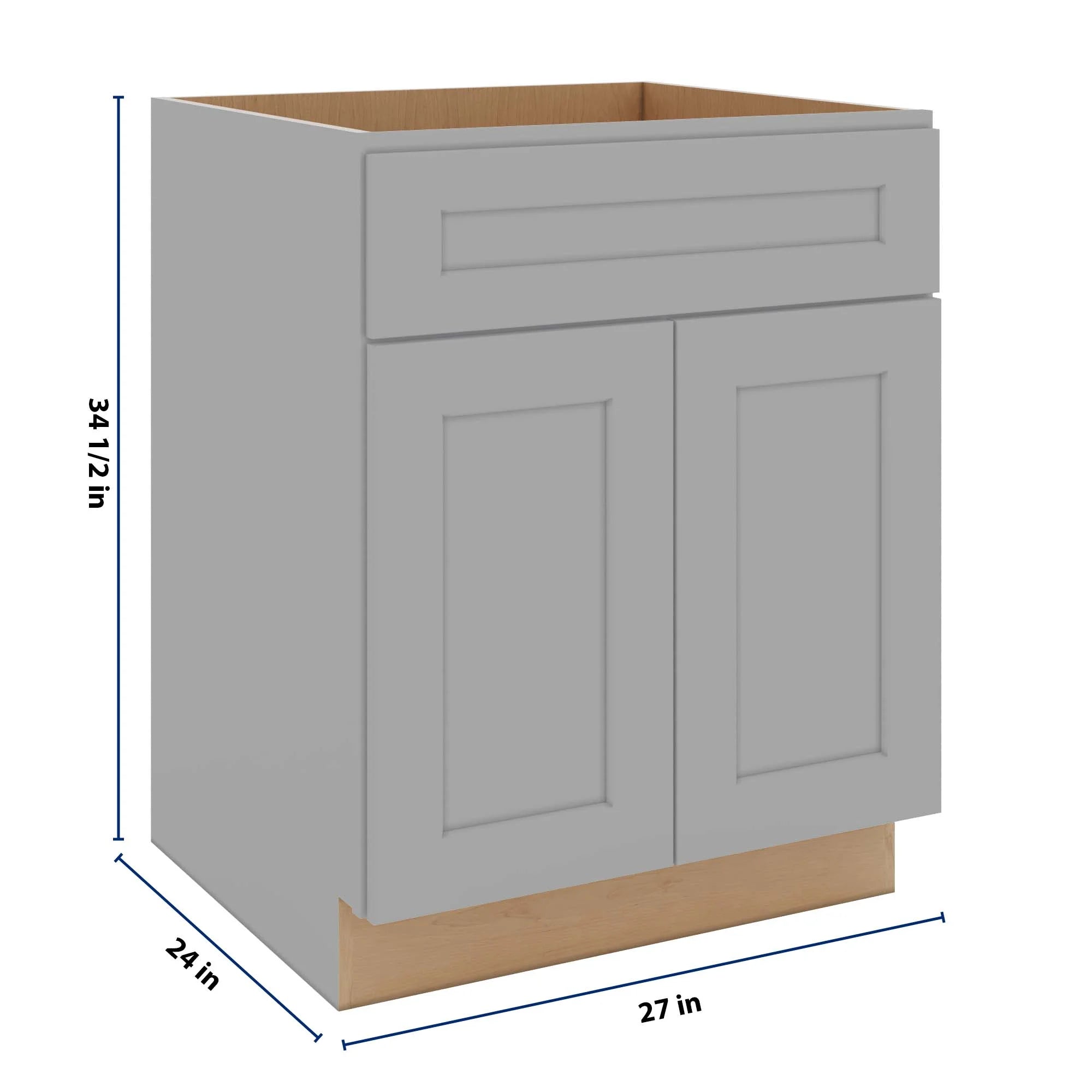 J&K Castle Grey S5 Sink Base - 27" W