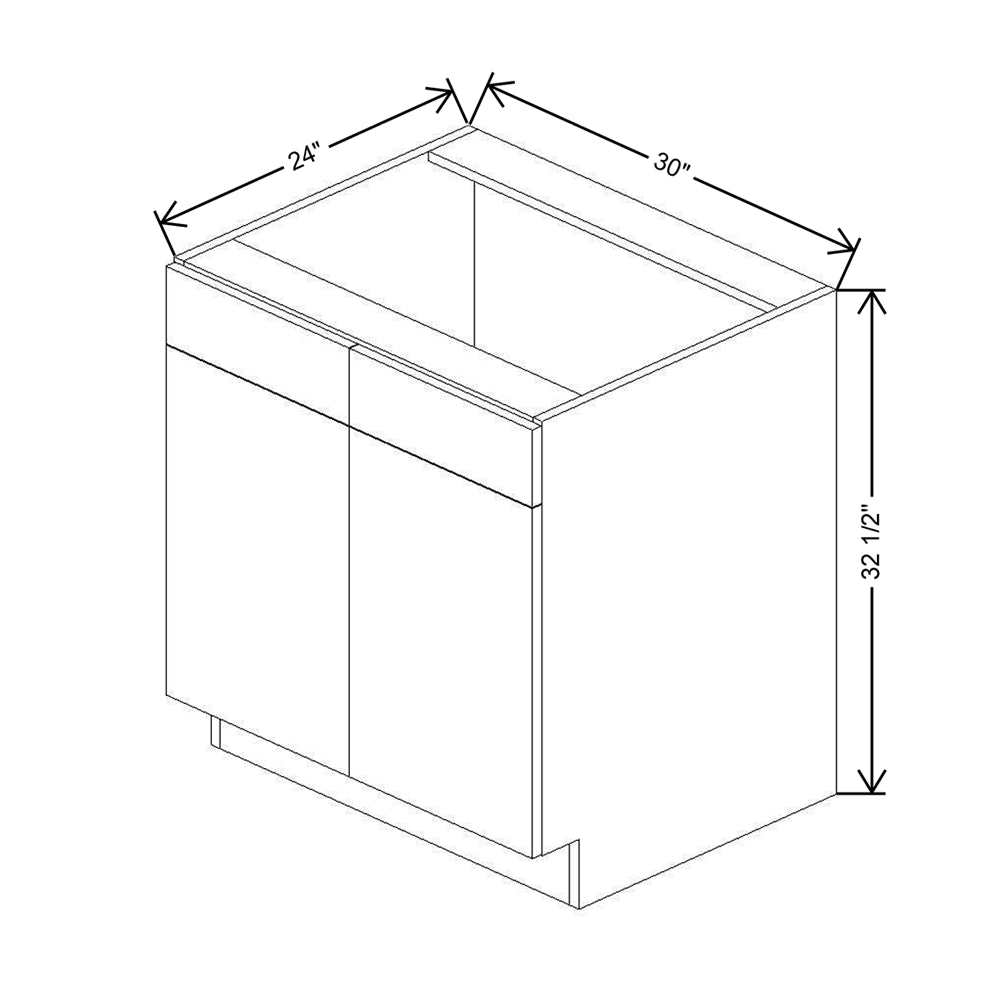 CNC Luxor Harvest 30" W Double Door Removable Sink Base Cabinet