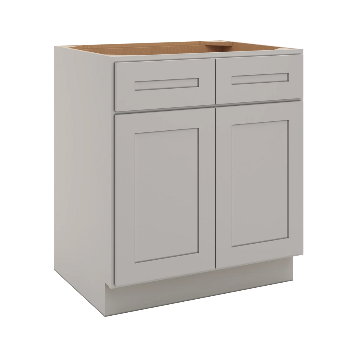 CNC Luxor 5-Piece Misty Grey 30" W 2 Drawer Front Double Door Sink Base Cabinet