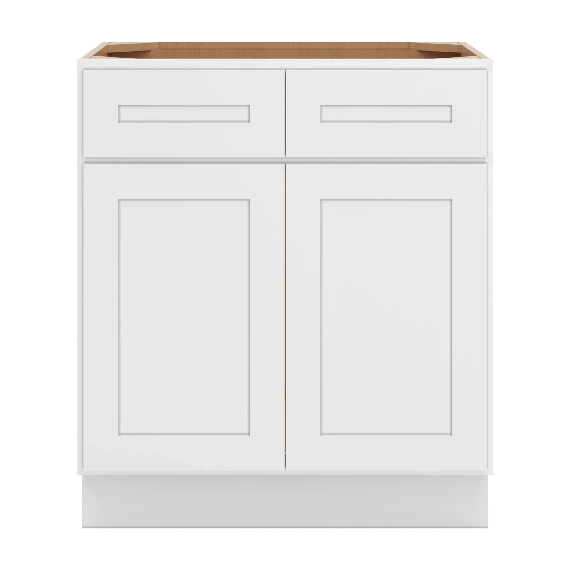 cnc luxor 5 piece white 30 w 2 drawer front double door sink base cabinet