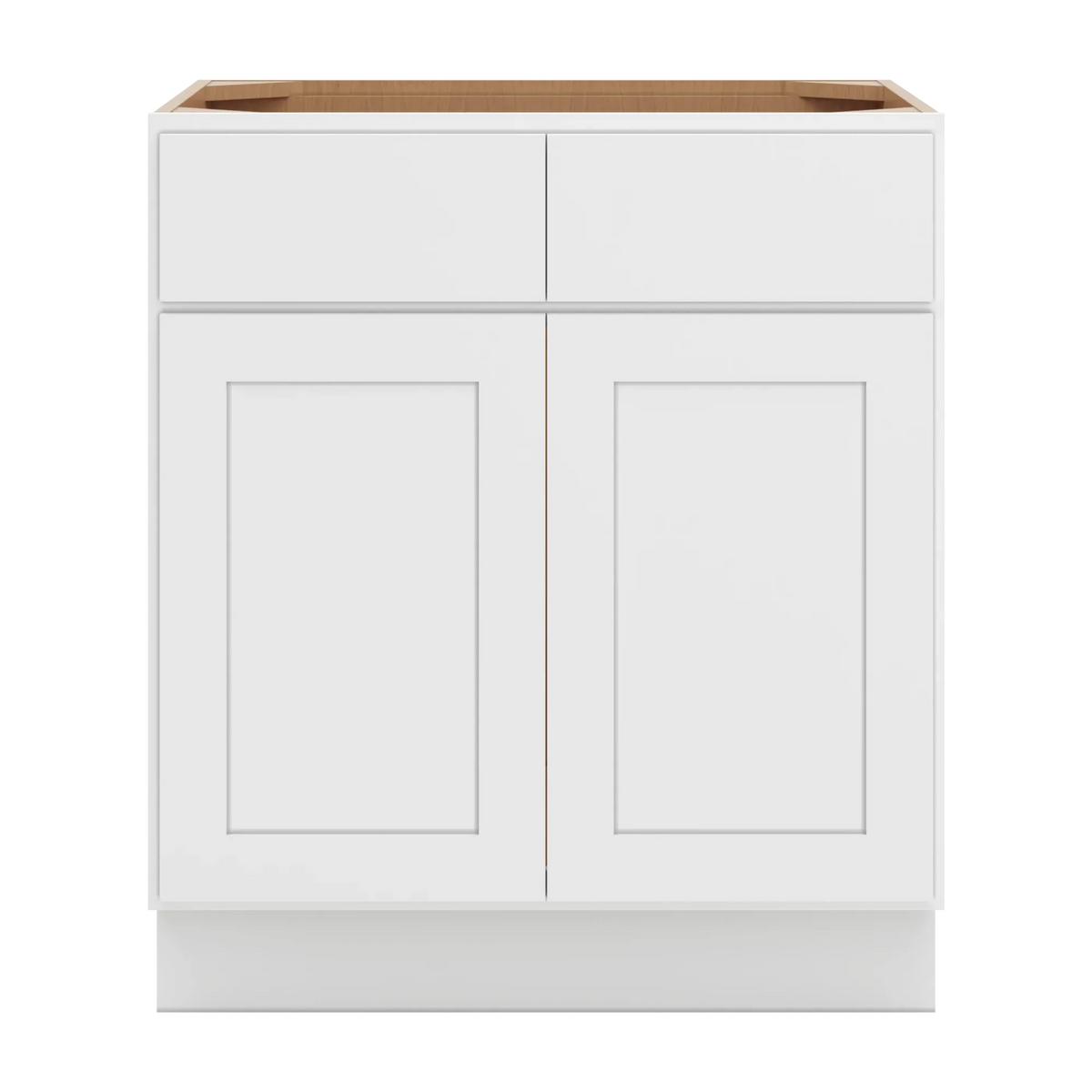 cnc luxor white 30 w 2 drawer front double door sink base cabinet