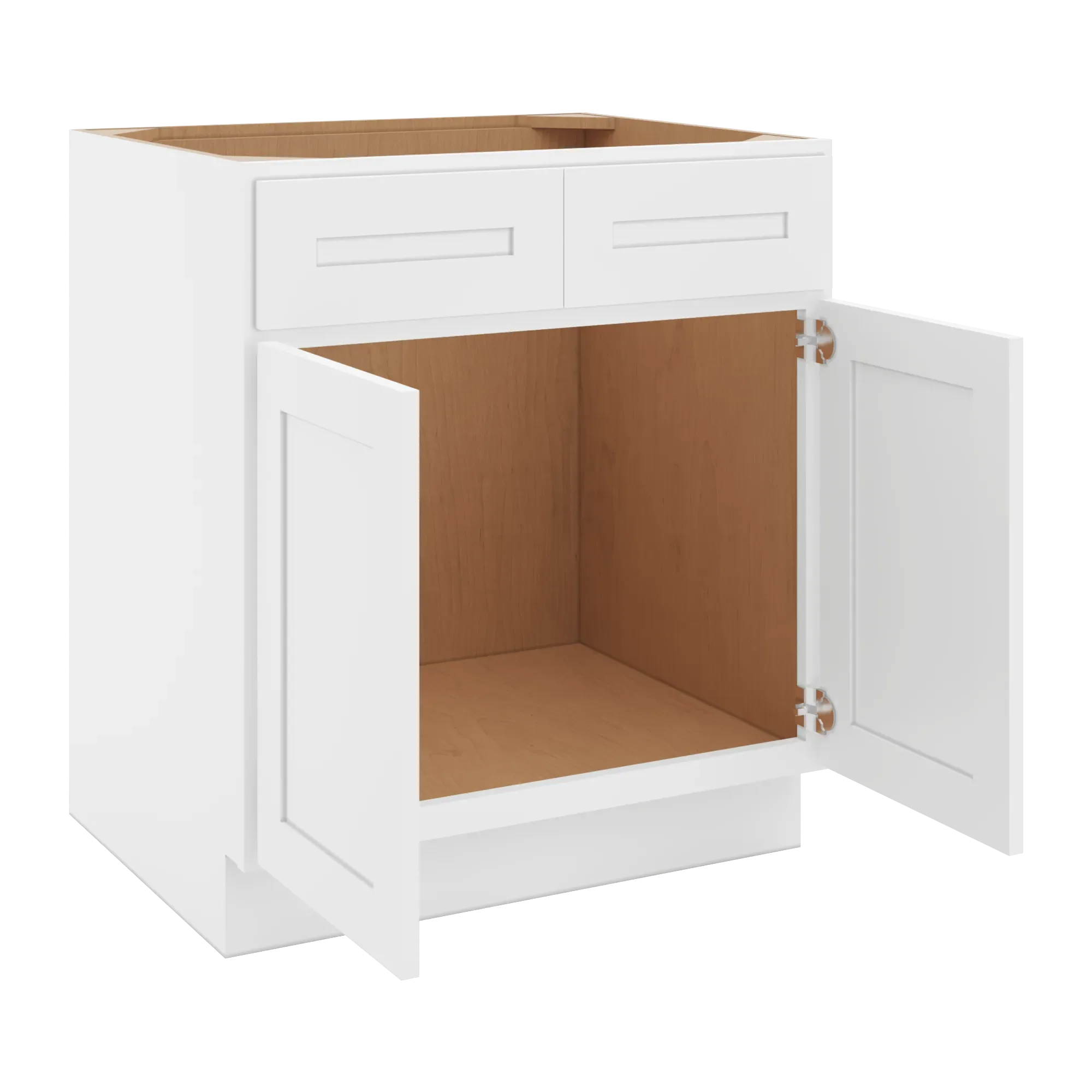 cnc luxor 5 piece white 30 w 2 drawer front double door sink base cabinet