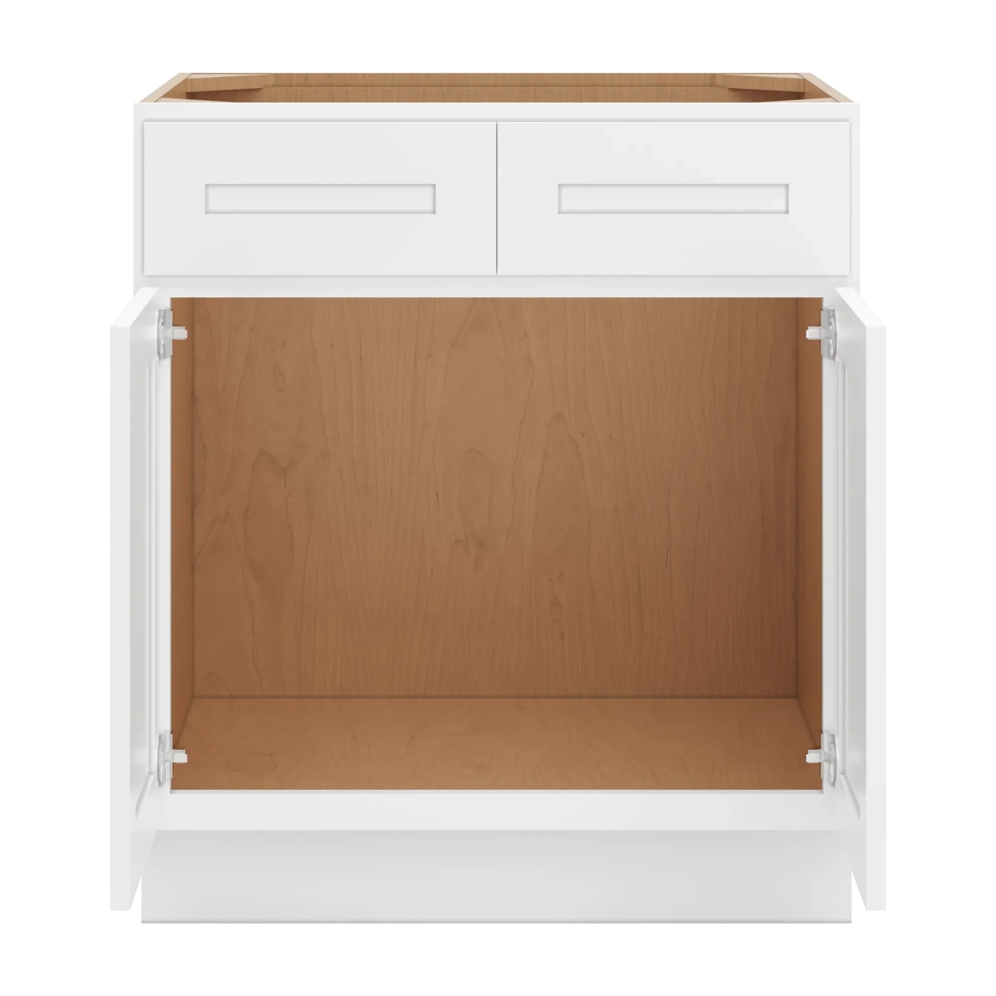 cnc luxor 5 piece white 30 w 2 drawer front double door sink base cabinet
