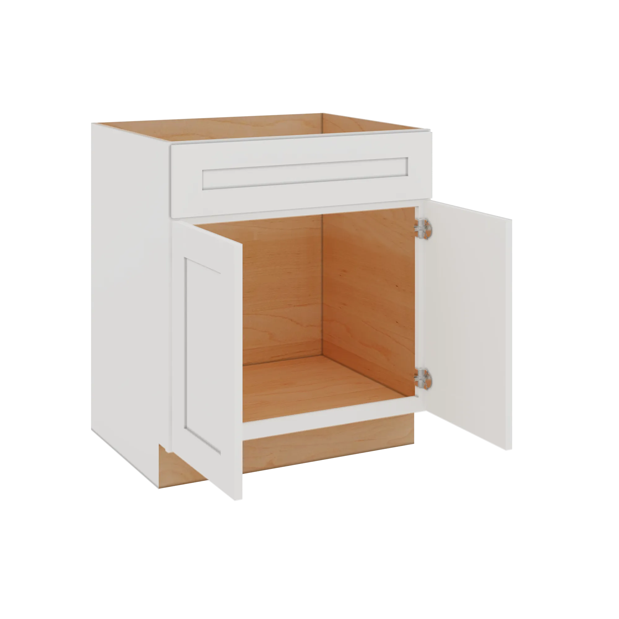 Modernform Cabinet White Shaker 30" W X 34 1/2" H X 24" D Double Door Sink Base Cabinet