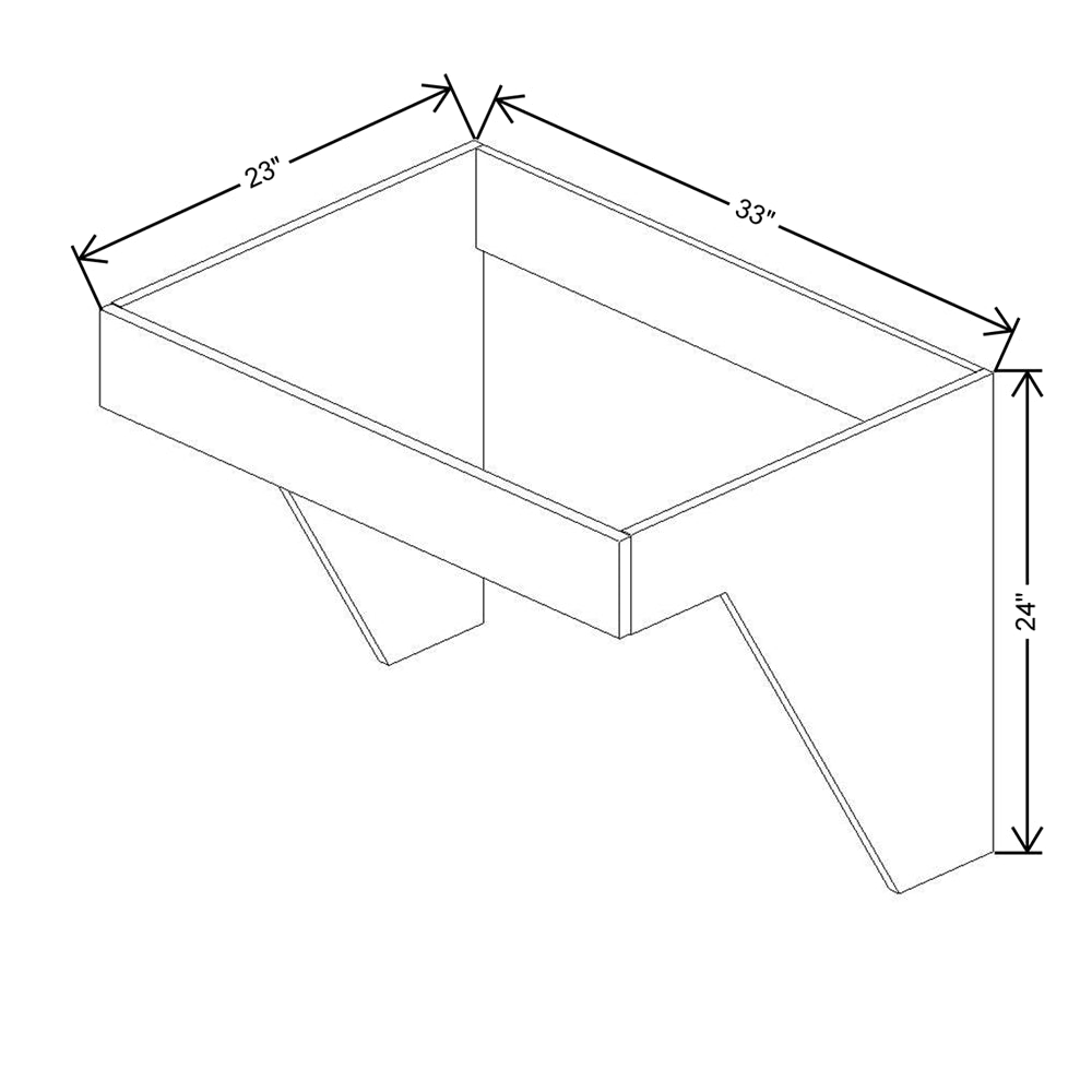 CNC Luxor Smoky Grey 33" W Removable Sink Insert