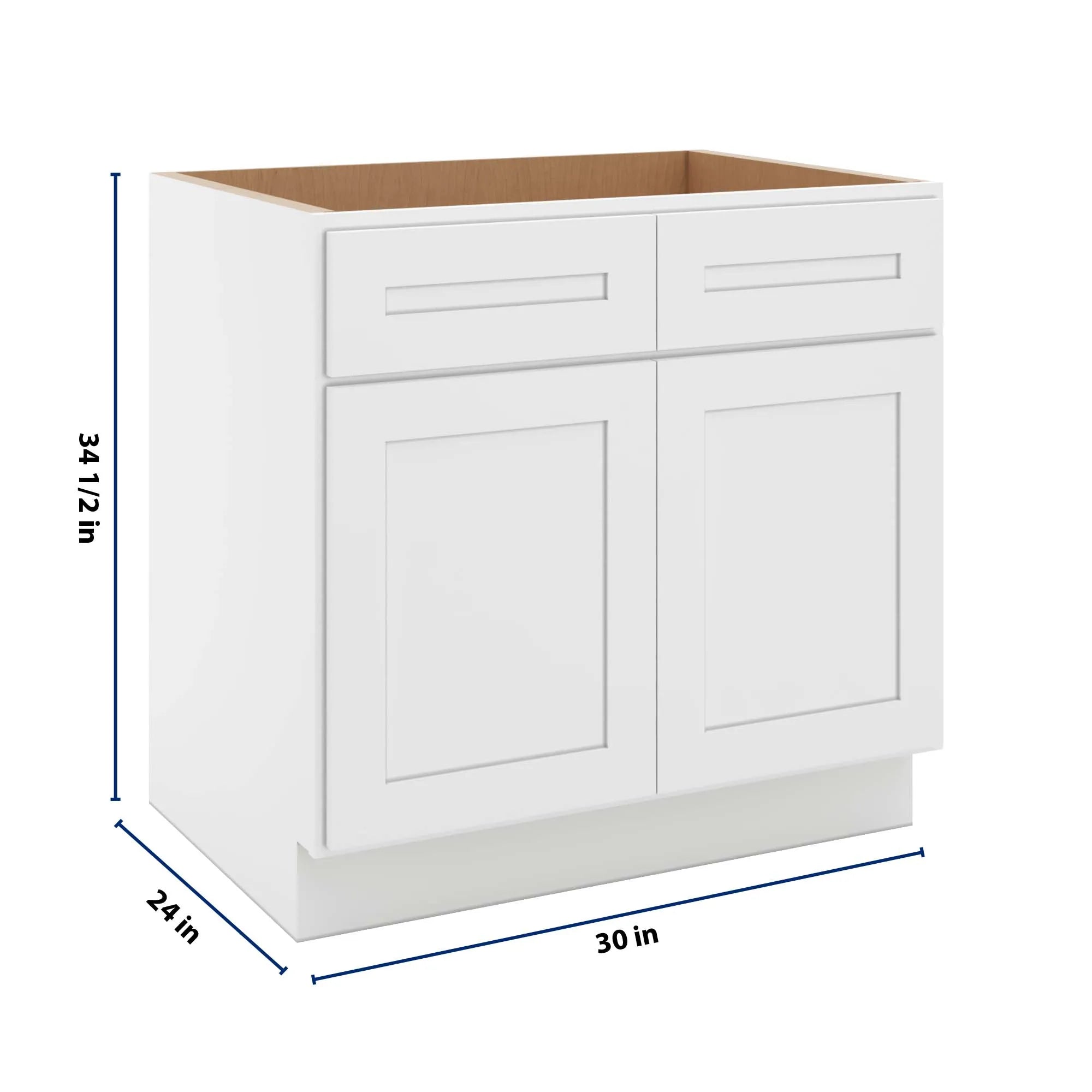 cnc luxor 5 piece white 33 w double door removable sink base cabinet