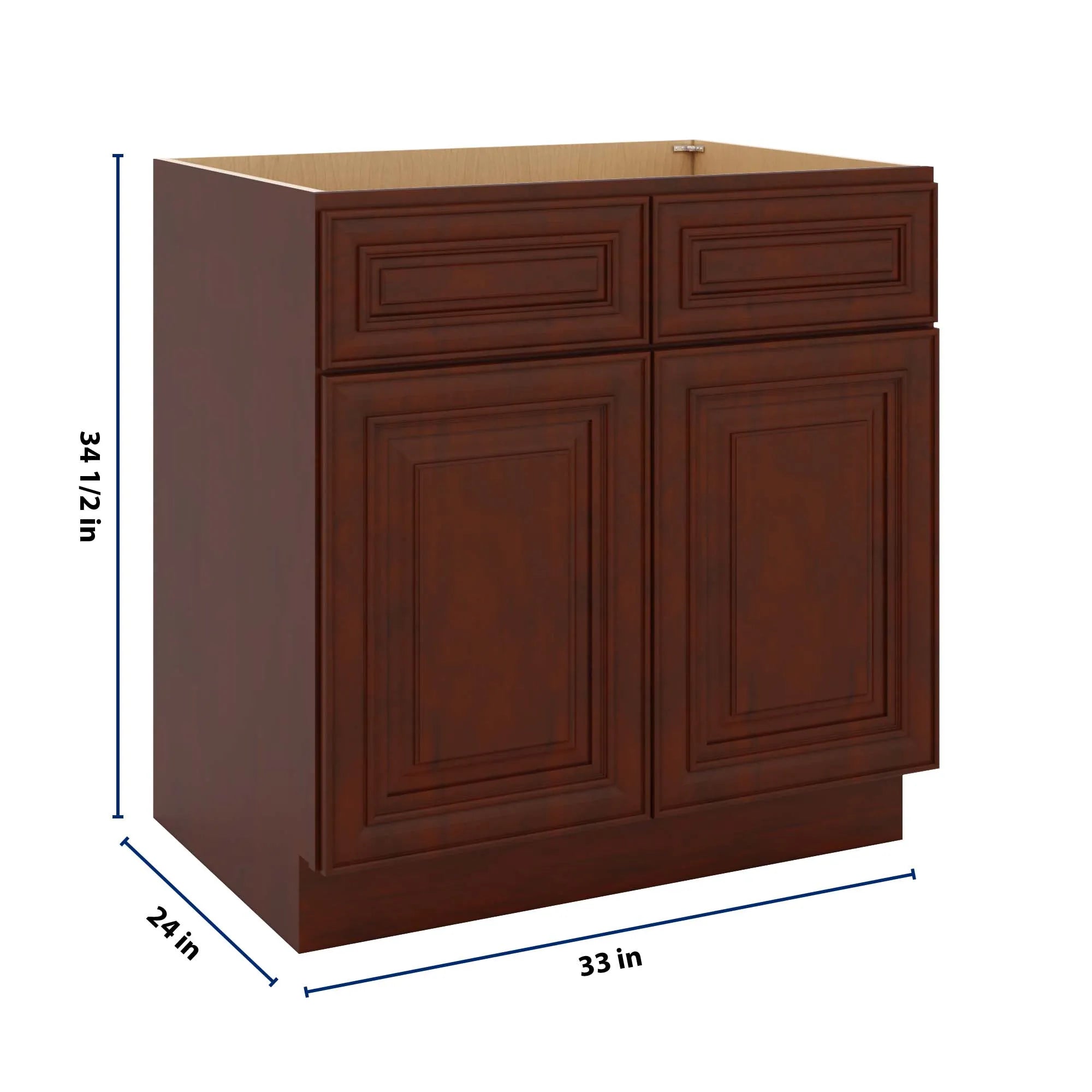 J&K Mahogany J5 Sink Base - 33" W