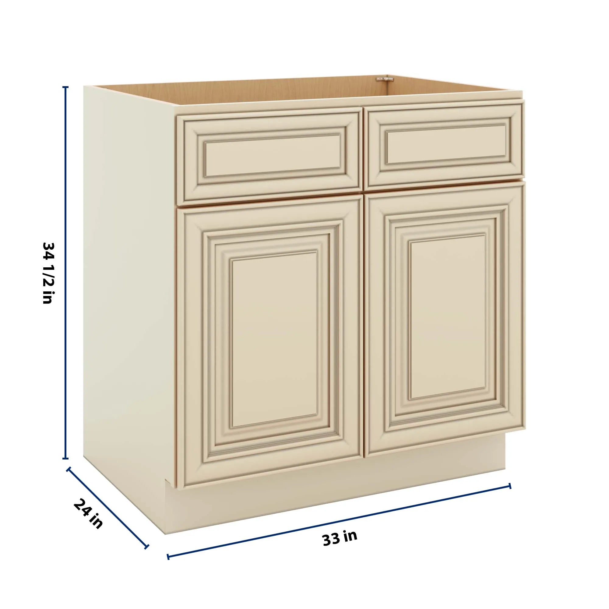 J&K Creme Glazed A7 Sink Base - 33" W