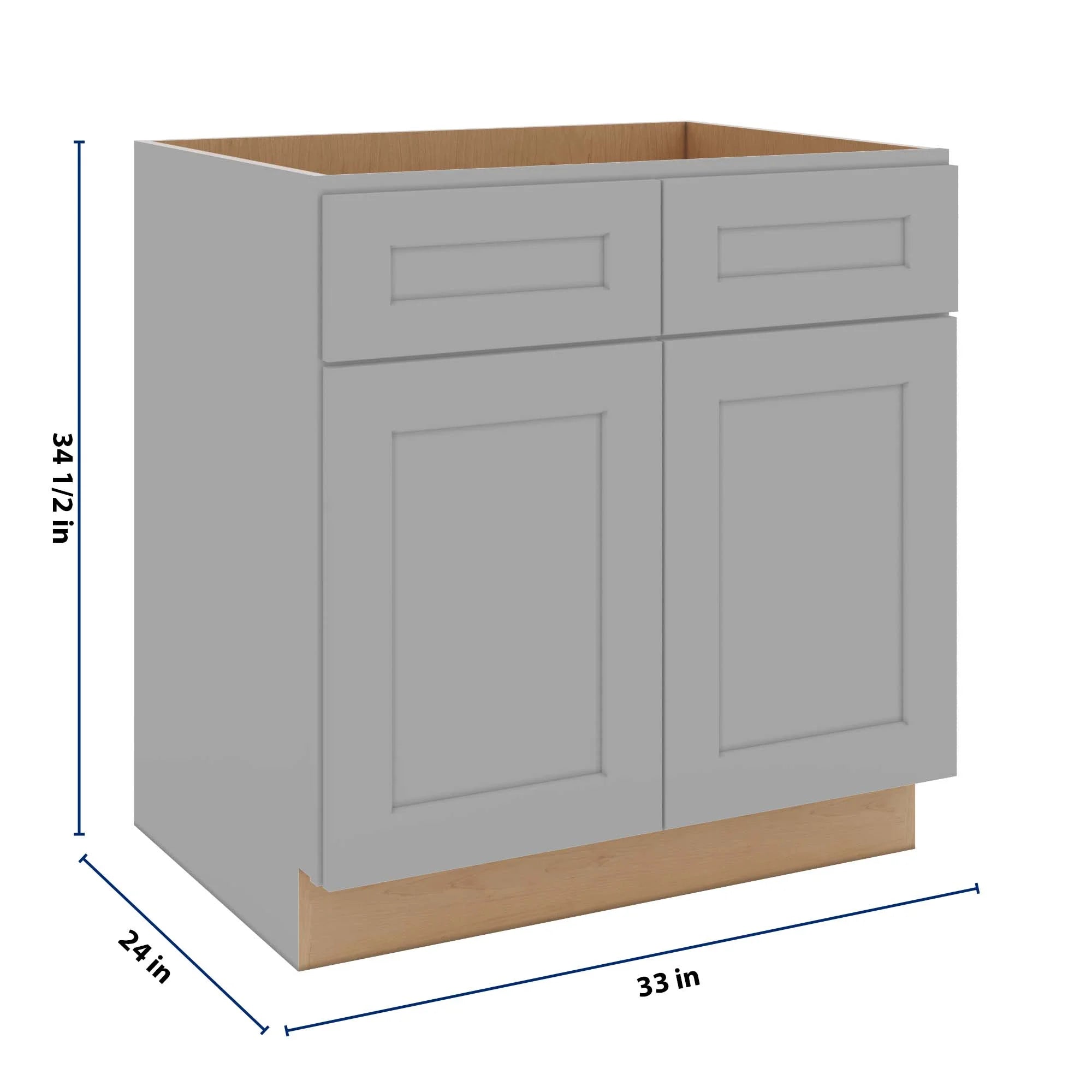 J&K Castle Grey S5 Sink Base - 33" W