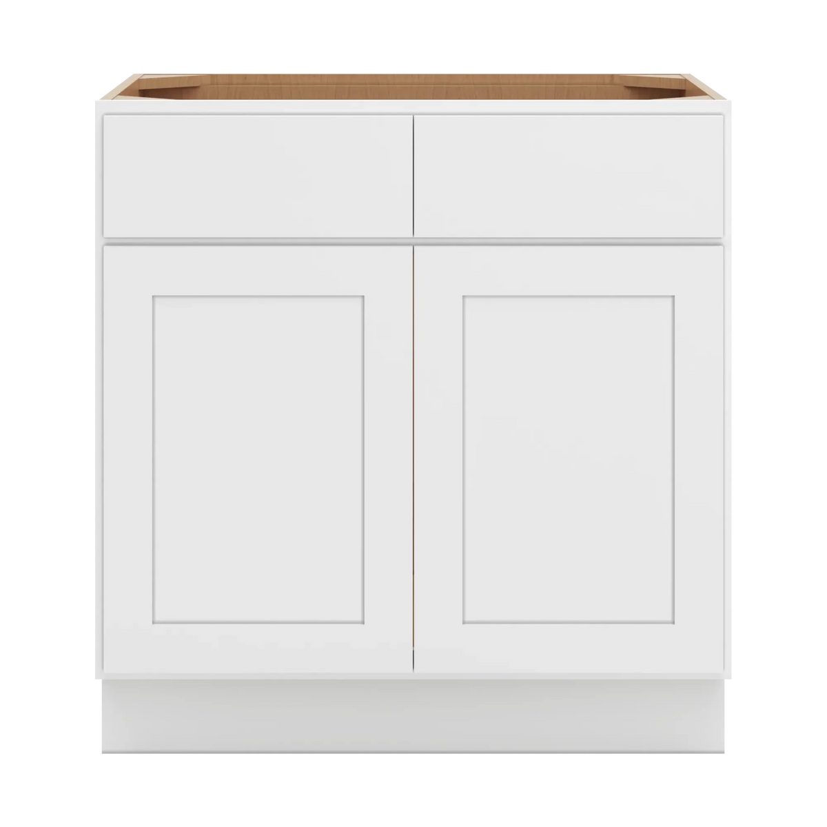 cnc luxor white 33 w 2 drawer front double door sink base cabinet