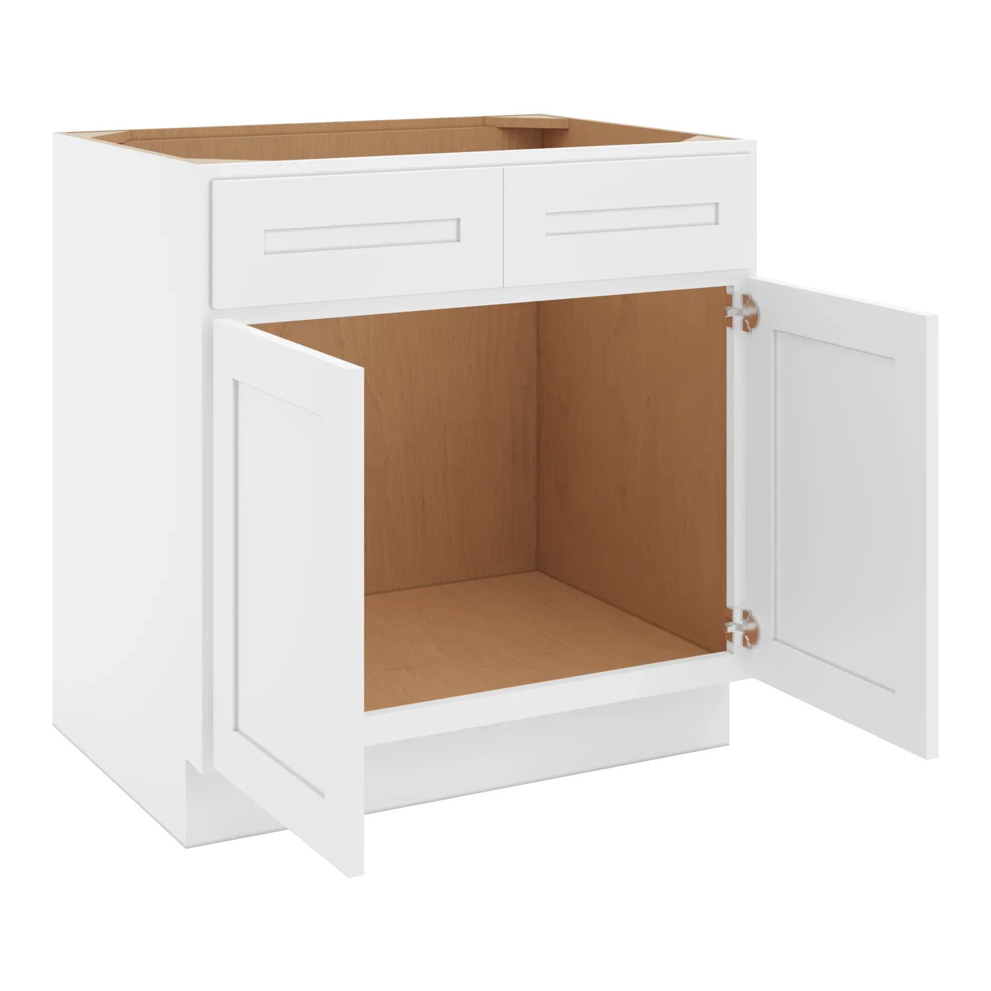 cnc luxor 5 piece white 33 w 2 drawer front double door sink base cabinet