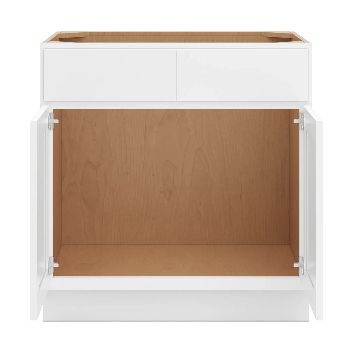 cnc luxor white 33 w 2 drawer front double door sink base cabinet