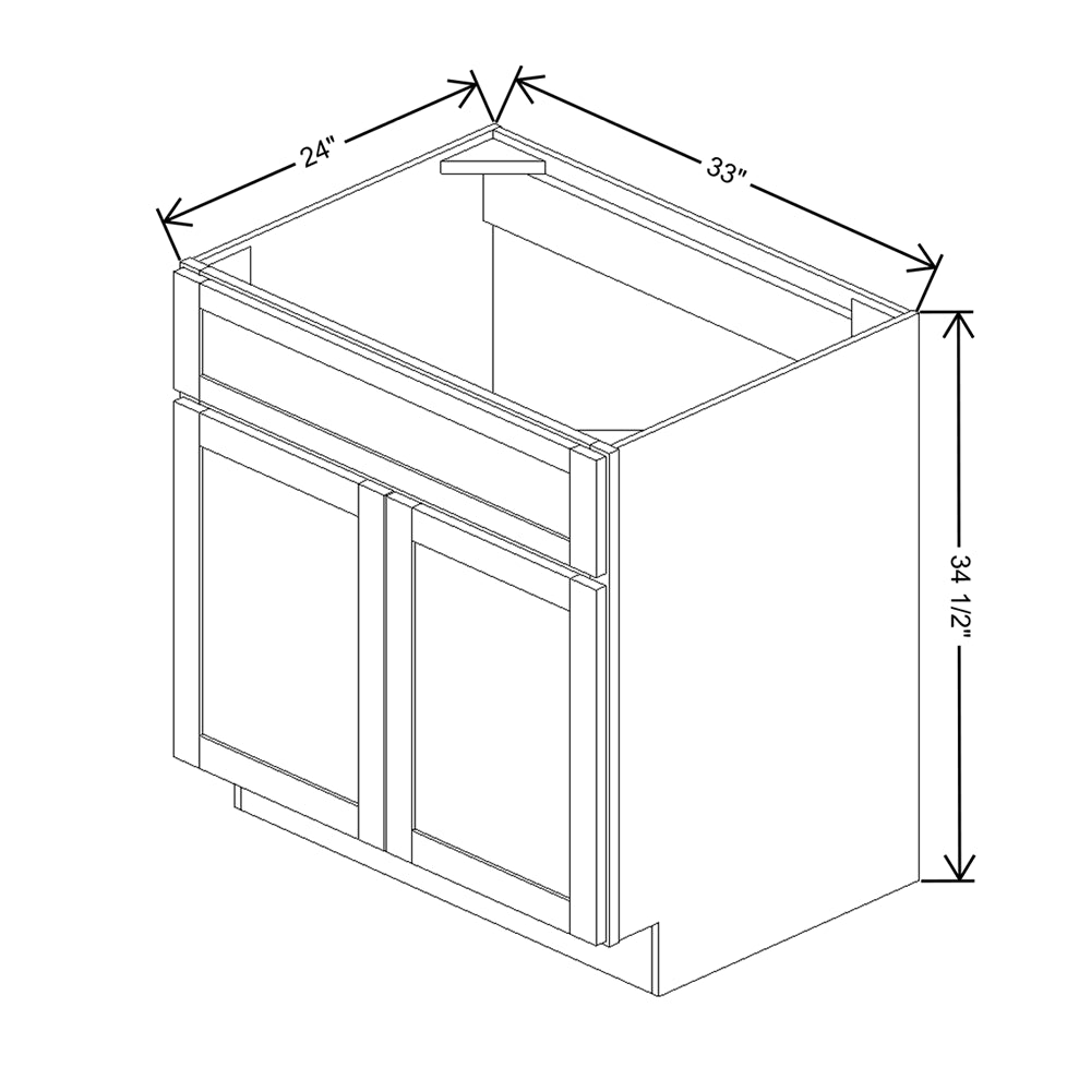 Wolf Classic Grove Terrain Stain 33"W Sink Base Cabinet