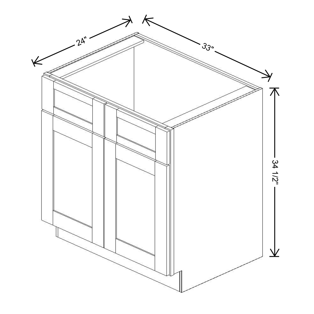 Fabuwood Allure Imperio Dove Sink Base 33"W Shaker Cabinet