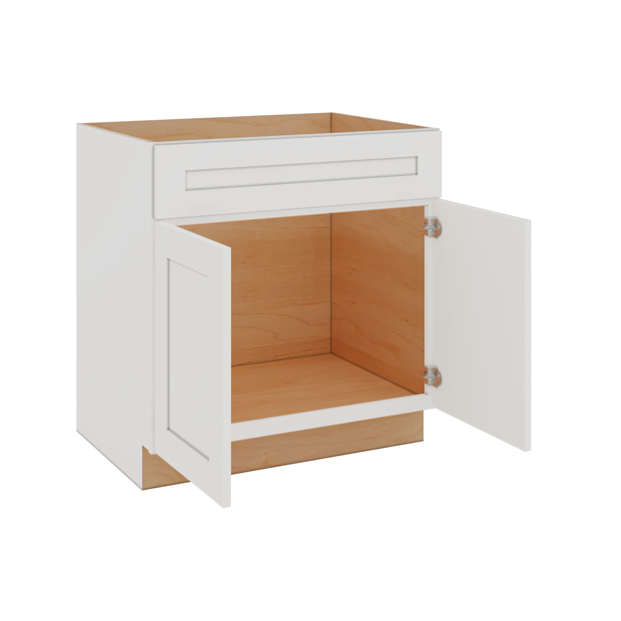 Modernform Cabinet White Shaker 33" W X 34 1/2" H X 24" D Double Door Sink Base Cabinet