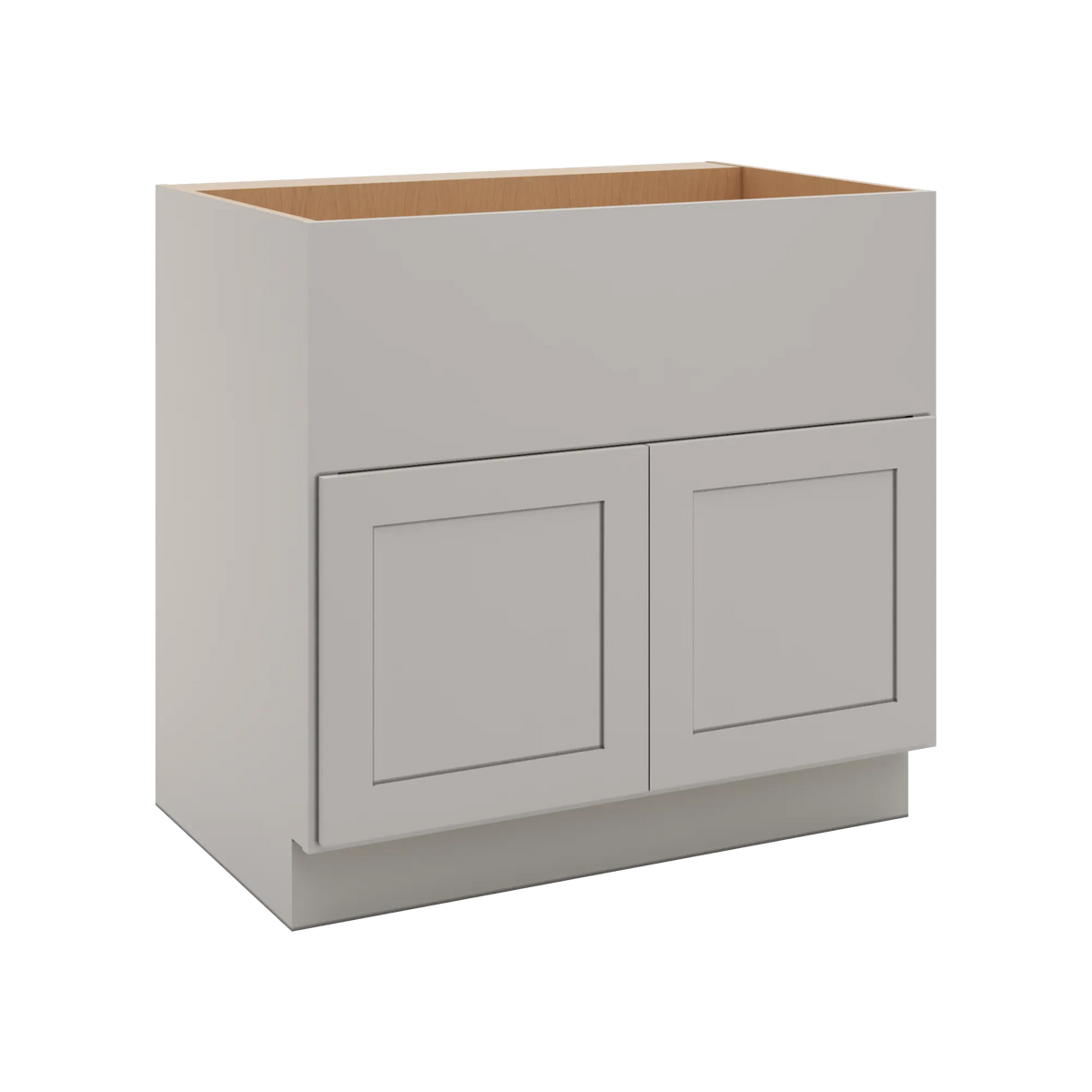 CNC Luxor 5-Piece Misty Grey 36" W Double Door Farm Sink Base Cabinet