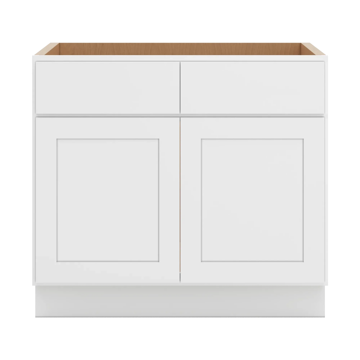 cnc luxor white 36 w double door removable sink base cabinet