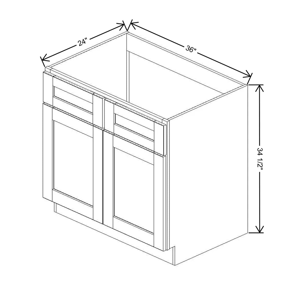 J&K Dove E1 Sink Base - 36" W