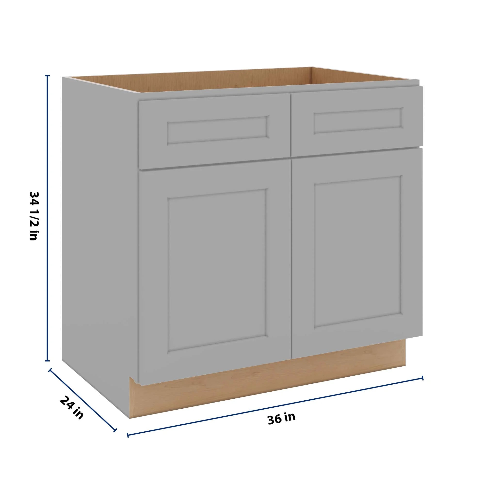 J&K Castle Grey S5 Sink Base - 36" W