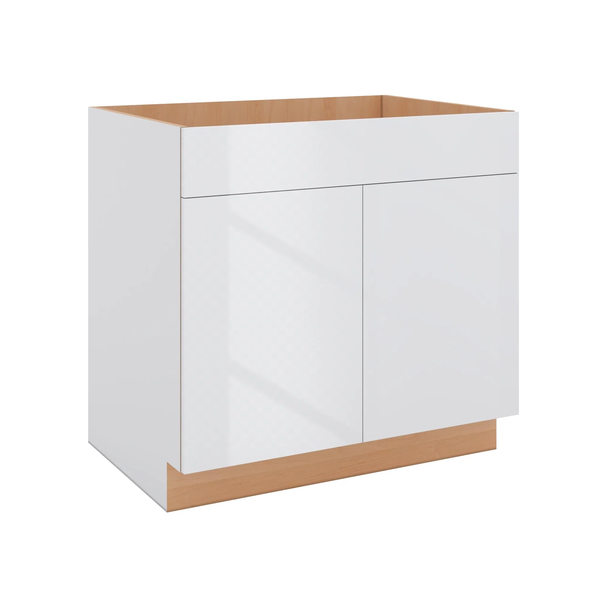 Modernform Cabinet Gloss White 36" W X 34 1/2" H X 24" D Double Door Sink Base Cabinet