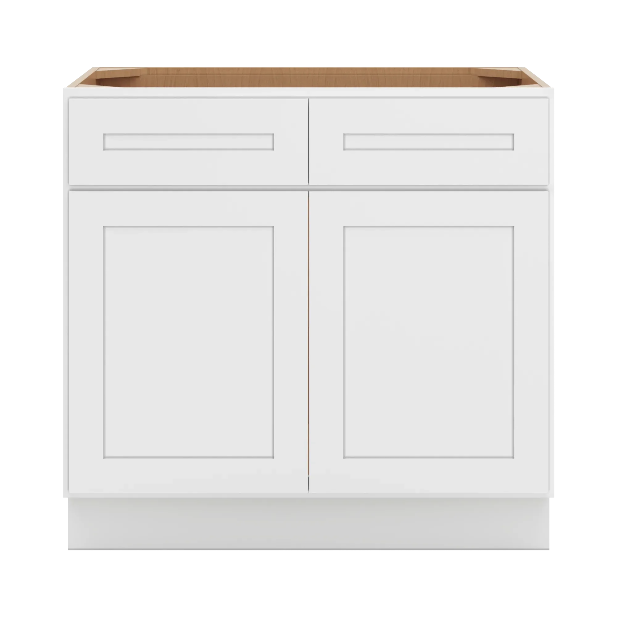 cnc luxor 5 piece white 36 w 2 drawer front double door sink base cabinet