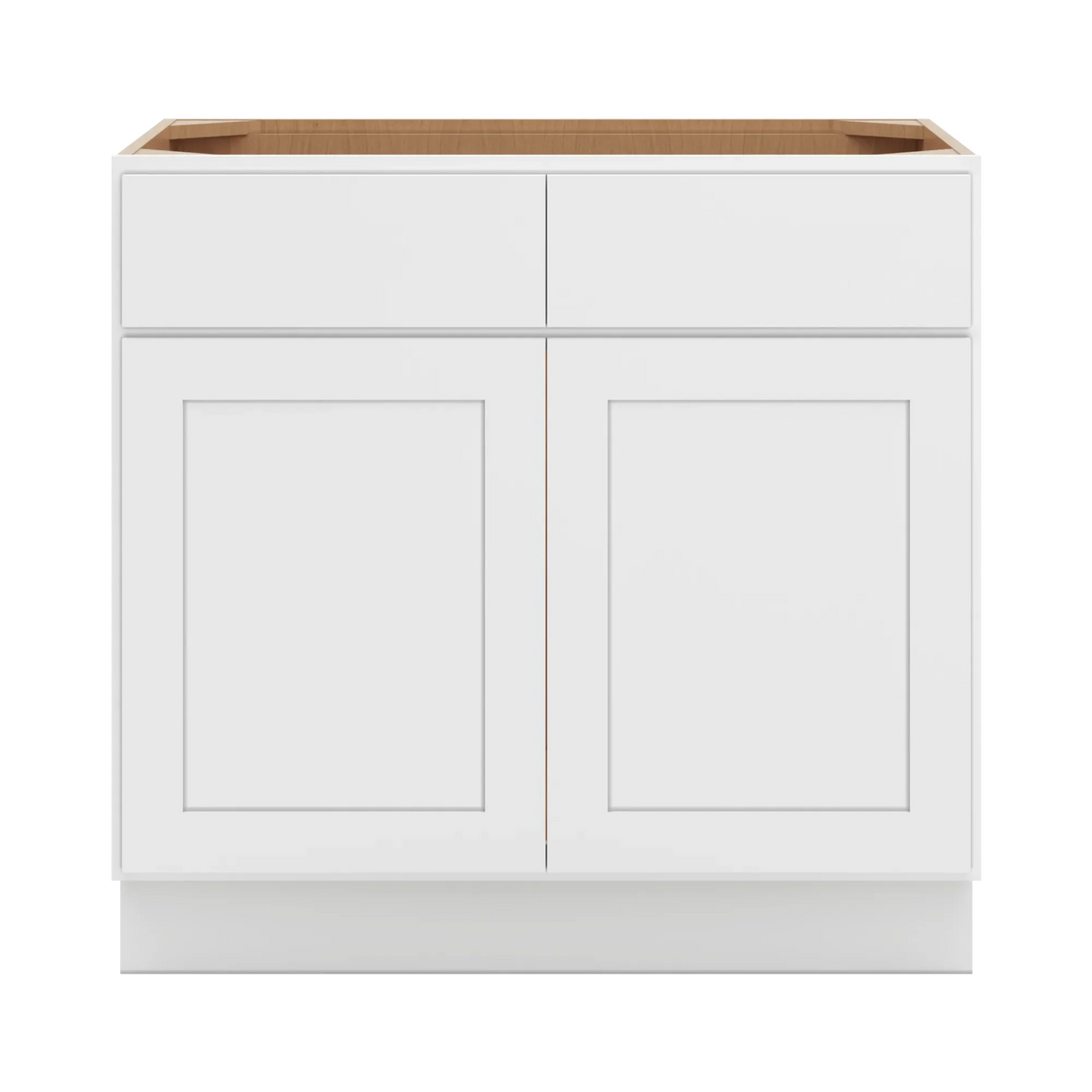 cnc luxor white 36 w 2 drawer front double door sink base cabinet