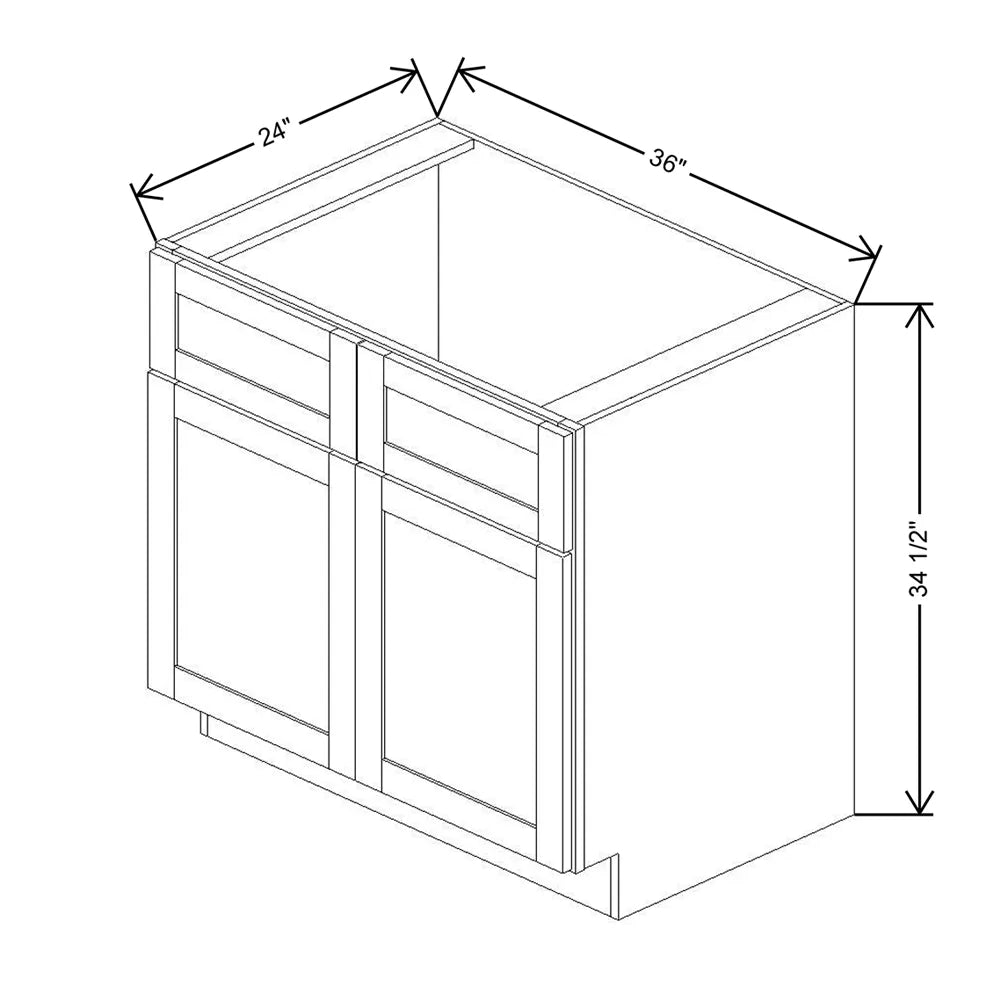 Kitchen Cabinet Distributors Brooklyn Gray Sink Base Cabinet - 36" W x 34.5" H