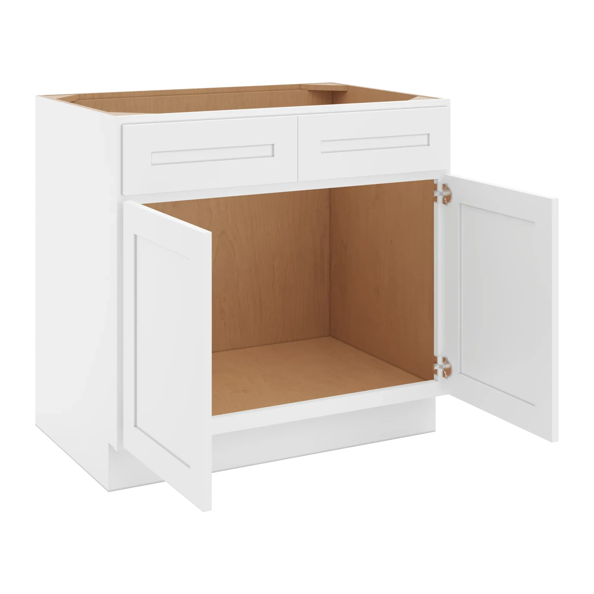 cnc luxor 5 piece white 36 w 2 drawer front double door sink base cabinet