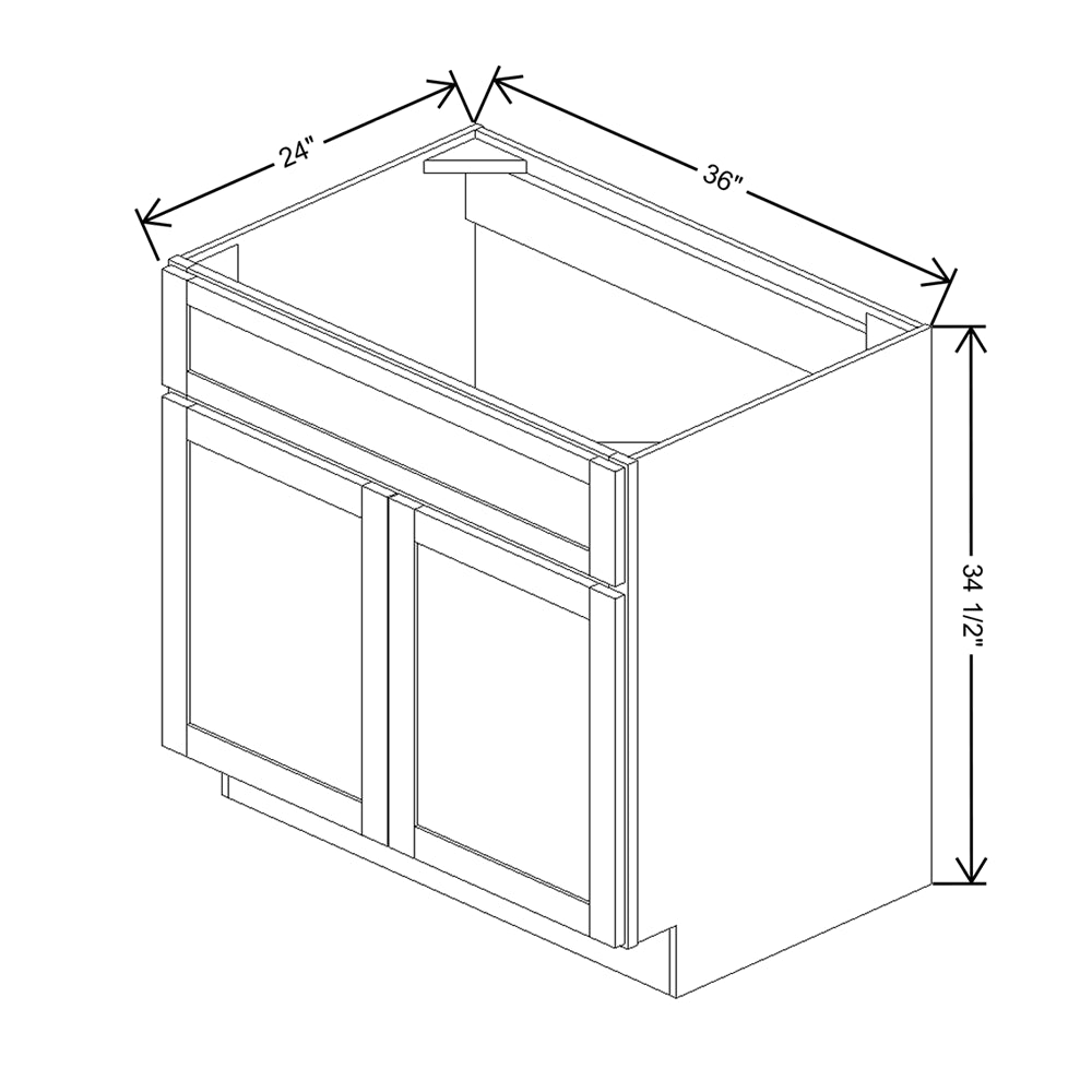 Wolf Classic Grove Opal Paint 36"W Sink Base Cabinet