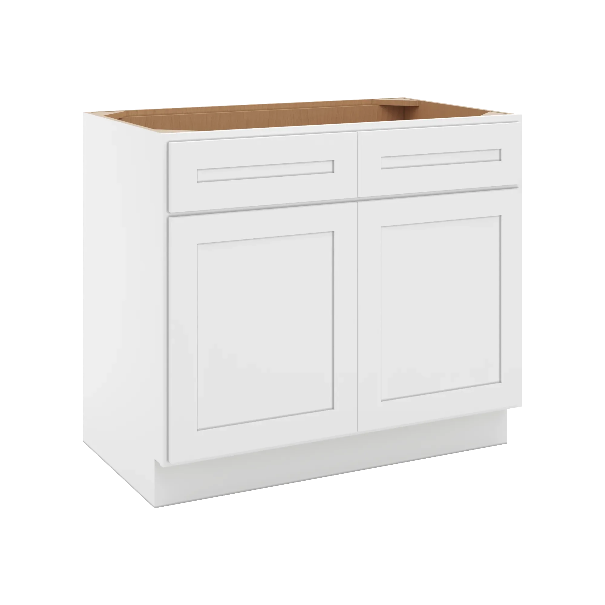 cnc luxor 5 piece white 39 w 2 drawer front double door sink base cabinet