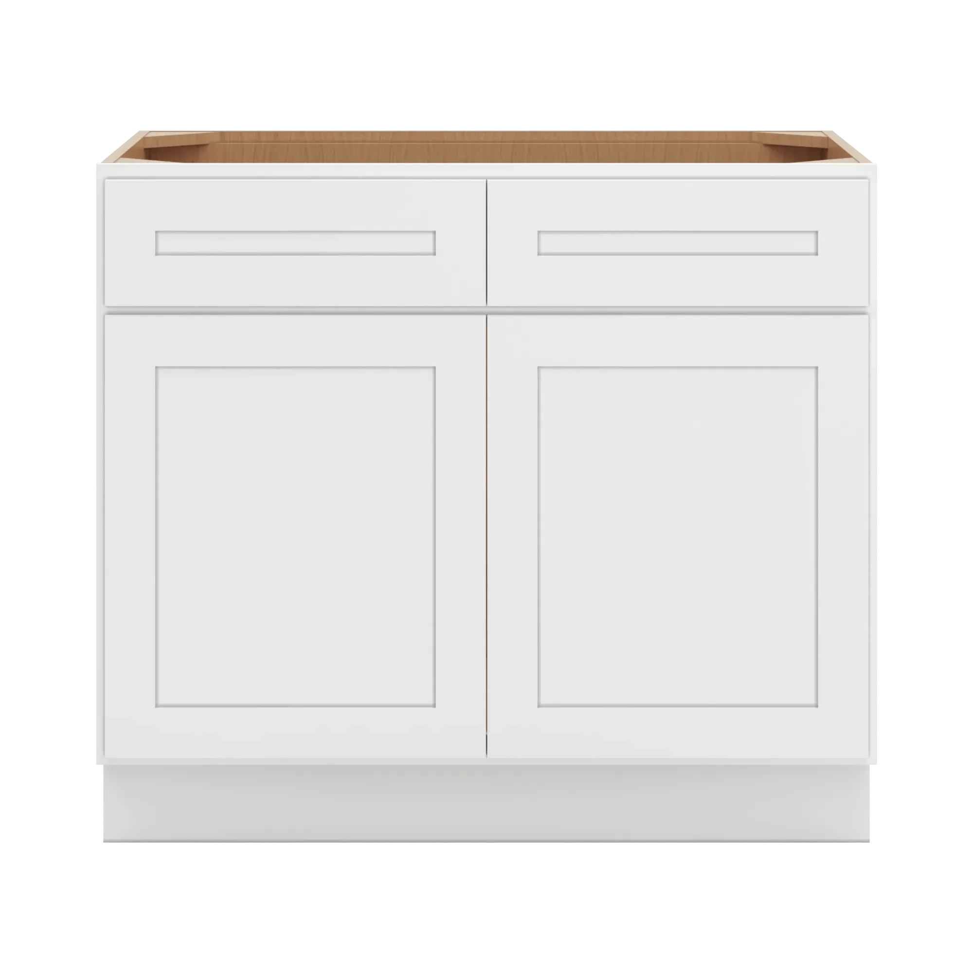 cnc luxor 5 piece white 39 w 2 drawer front double door sink base cabinet