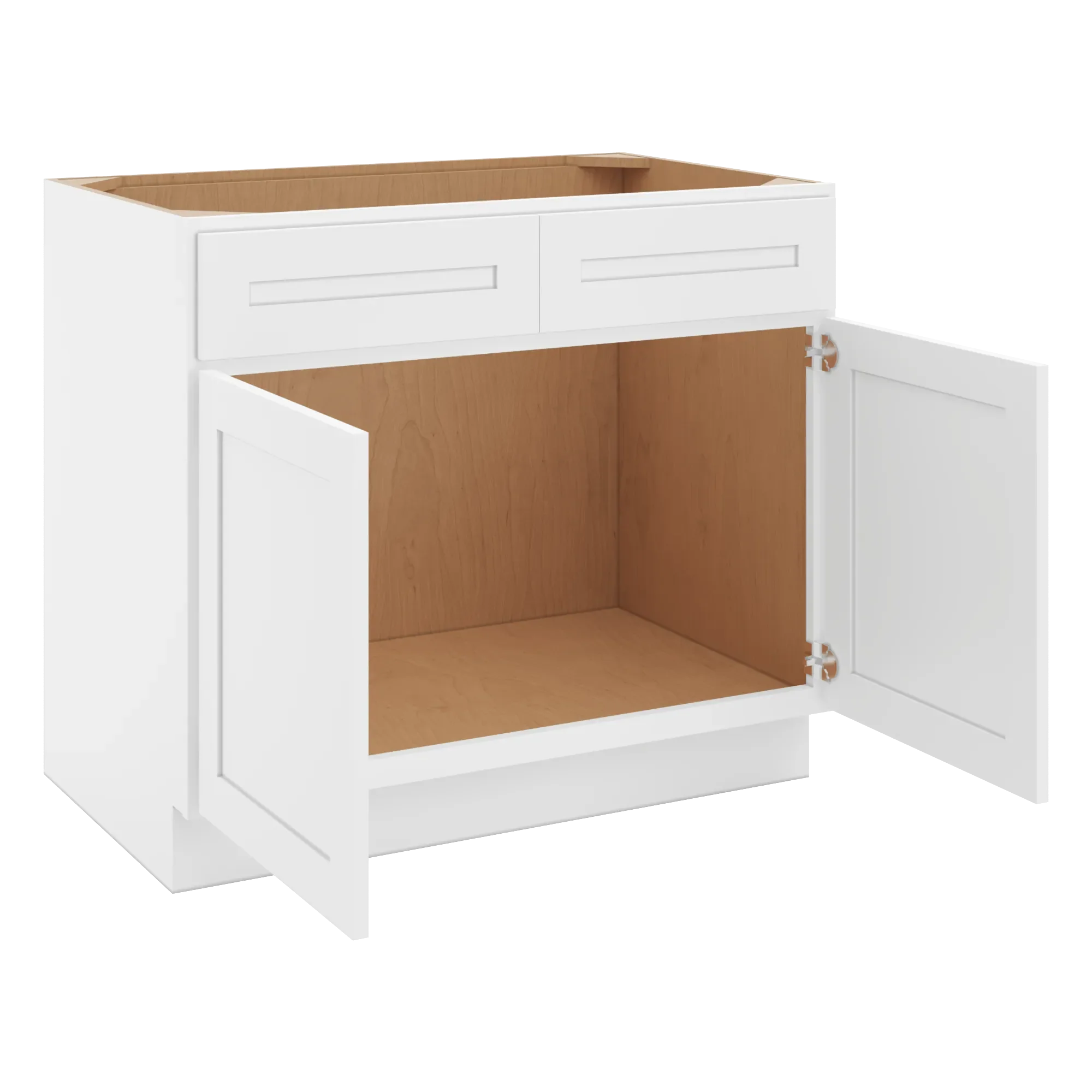 cnc luxor 5 piece white 39 w 2 drawer front double door sink base cabinet