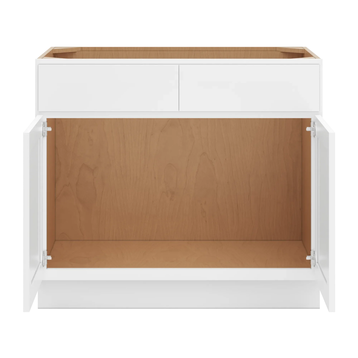 cnc luxor white 39 w 2 drawer front double door sink base cabinet