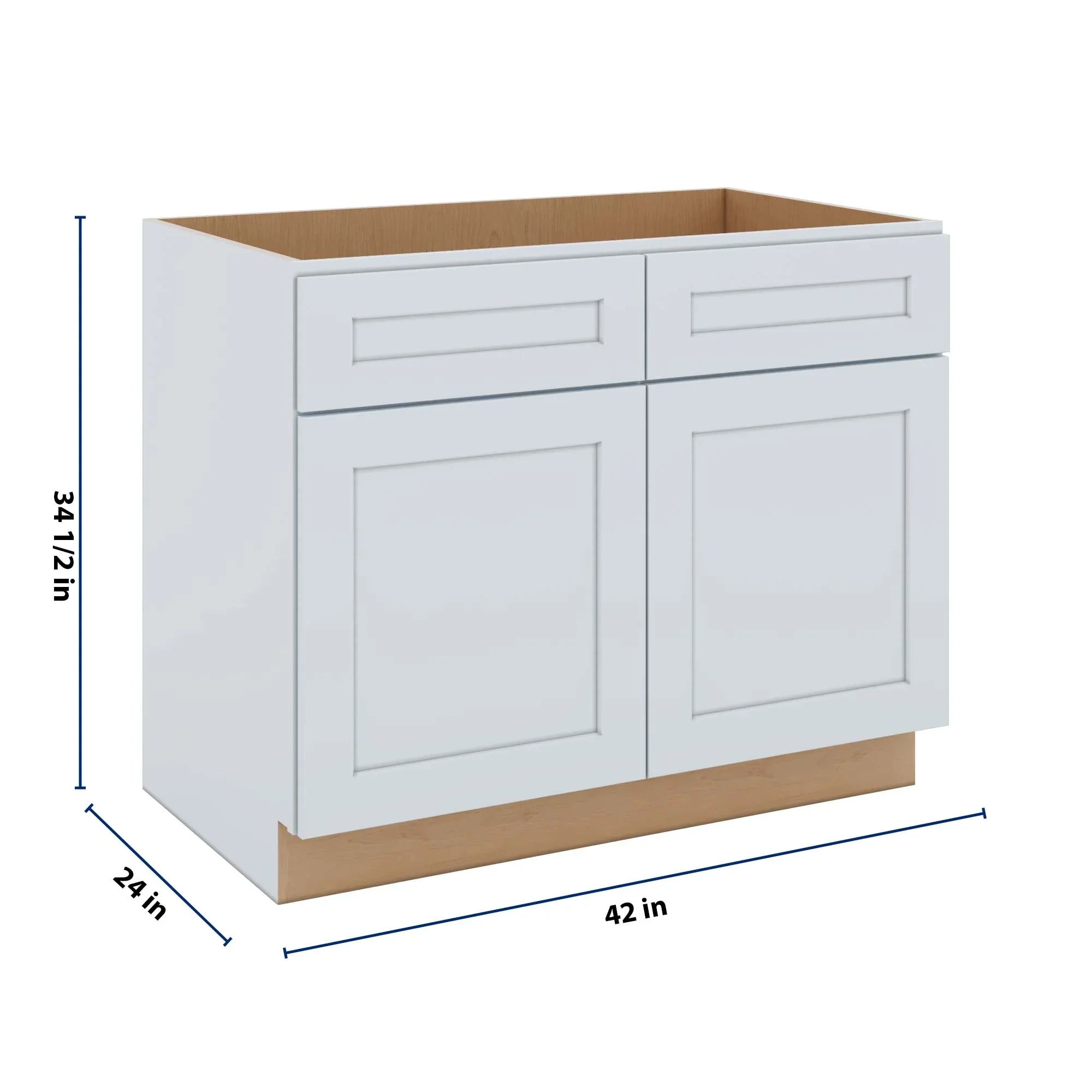 J&K White Shaker S8 Sink Base - 42" W