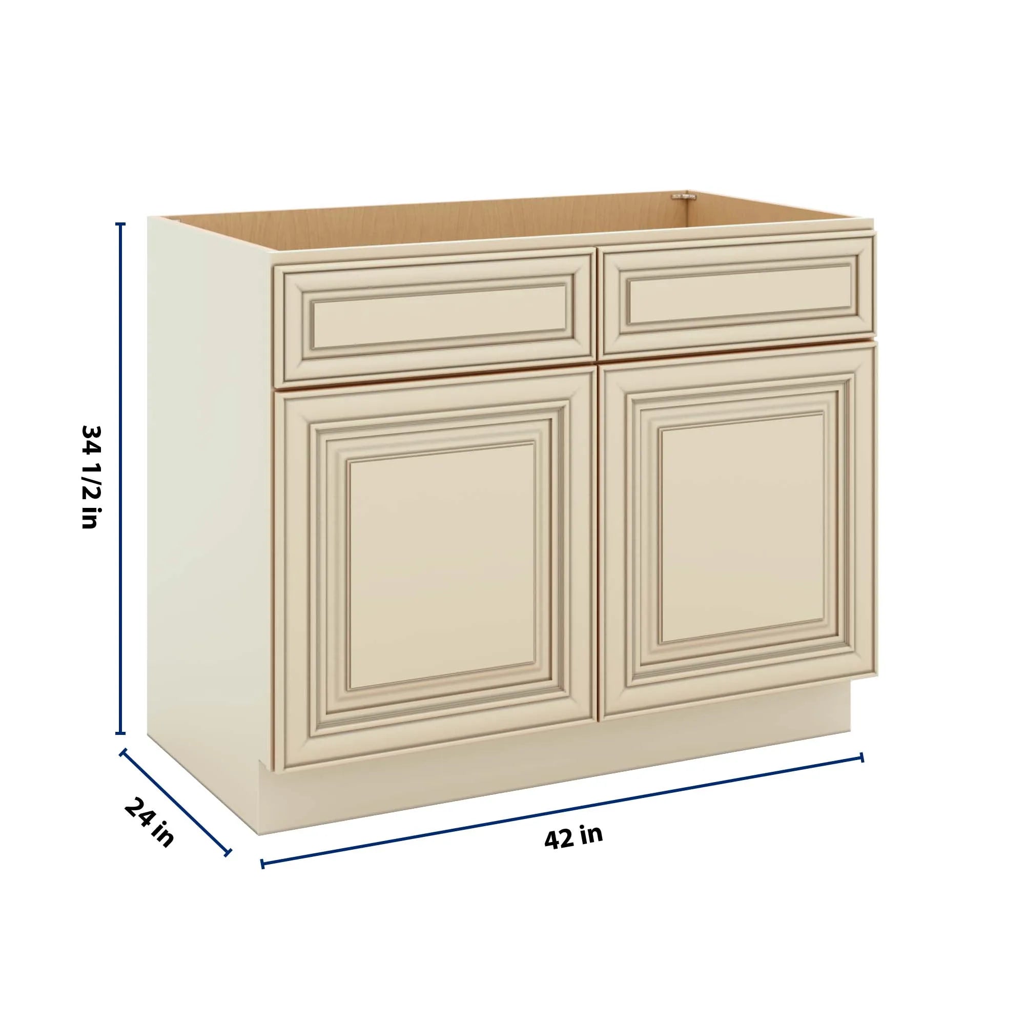 J&K Creme Glazed A7 Sink Base - 42" W