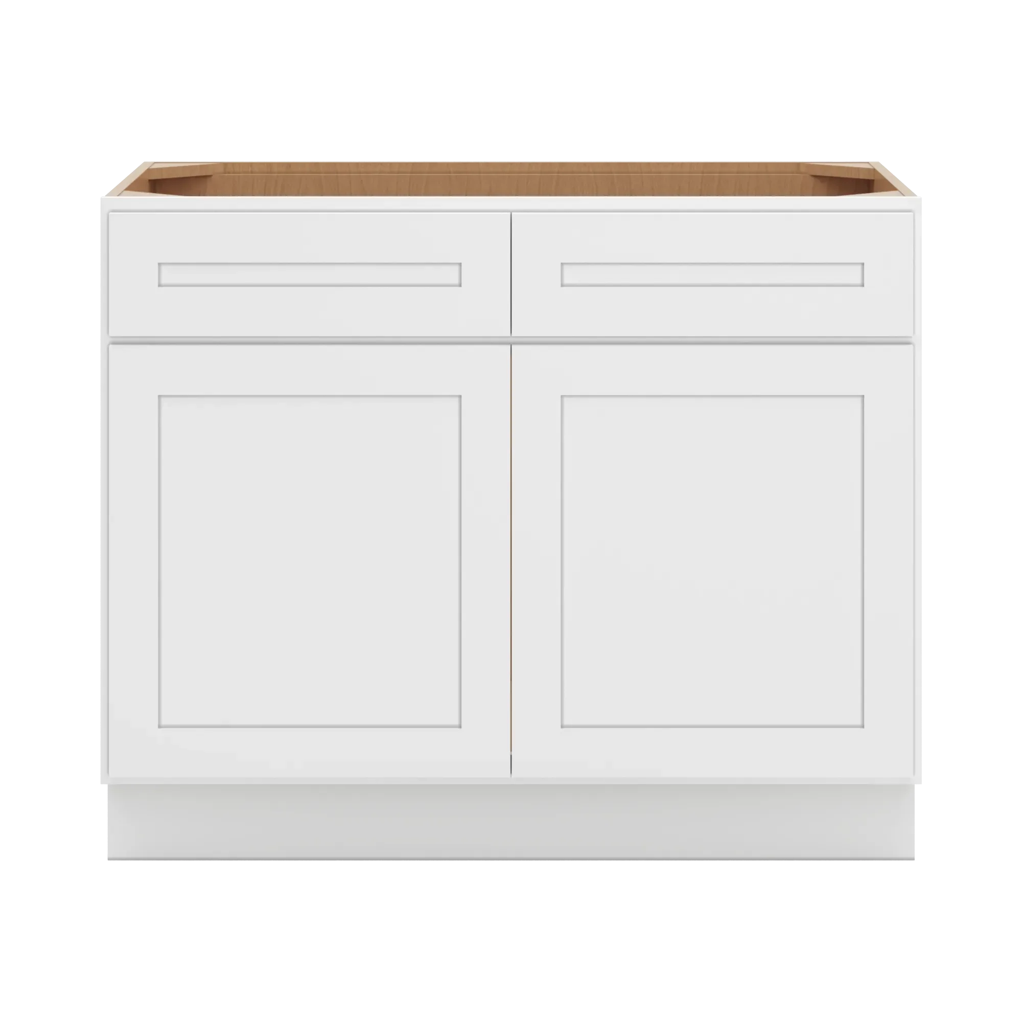 cnc luxor 5 piece white 42 w 2 drawer front double door sink base cabinet