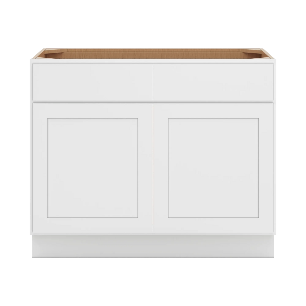 cnc luxor white 42 w 2 drawer front double door sink base cabinet