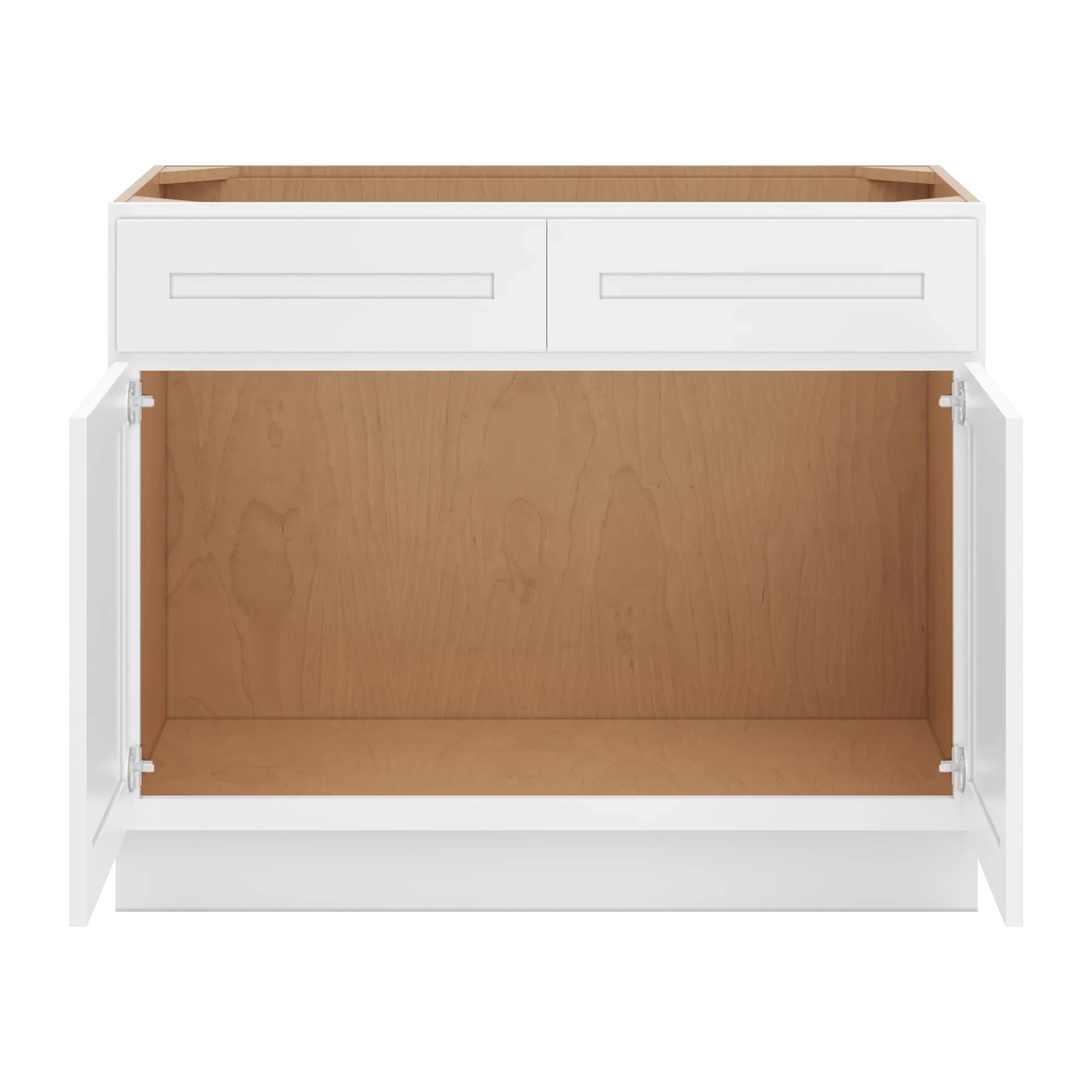 cnc luxor 5 piece white 42 w 2 drawer front double door sink base cabinet