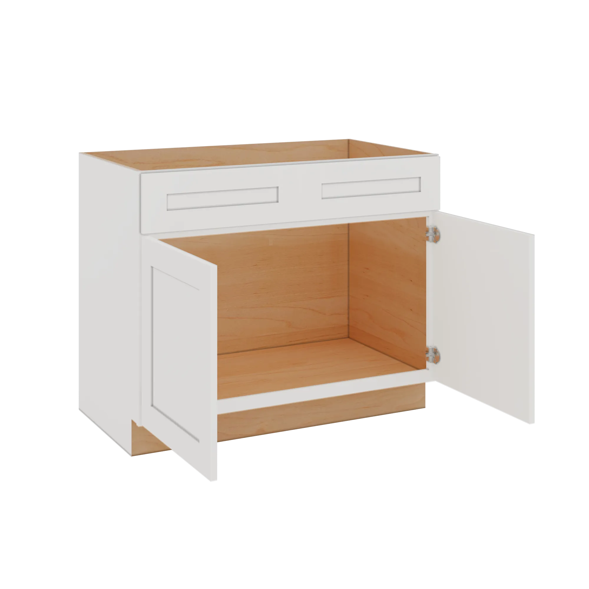 Modernform Cabinet White Shaker 42" W X 34 1/2" H X 24" D Double Door Sink Base Cabinet
