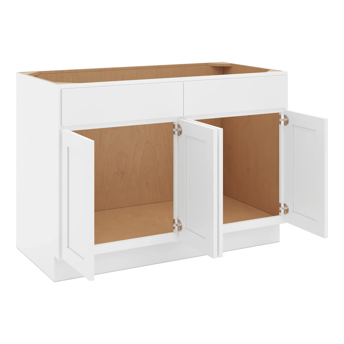 cnc luxor white 48 w 2 drawer four door sink base cabinet